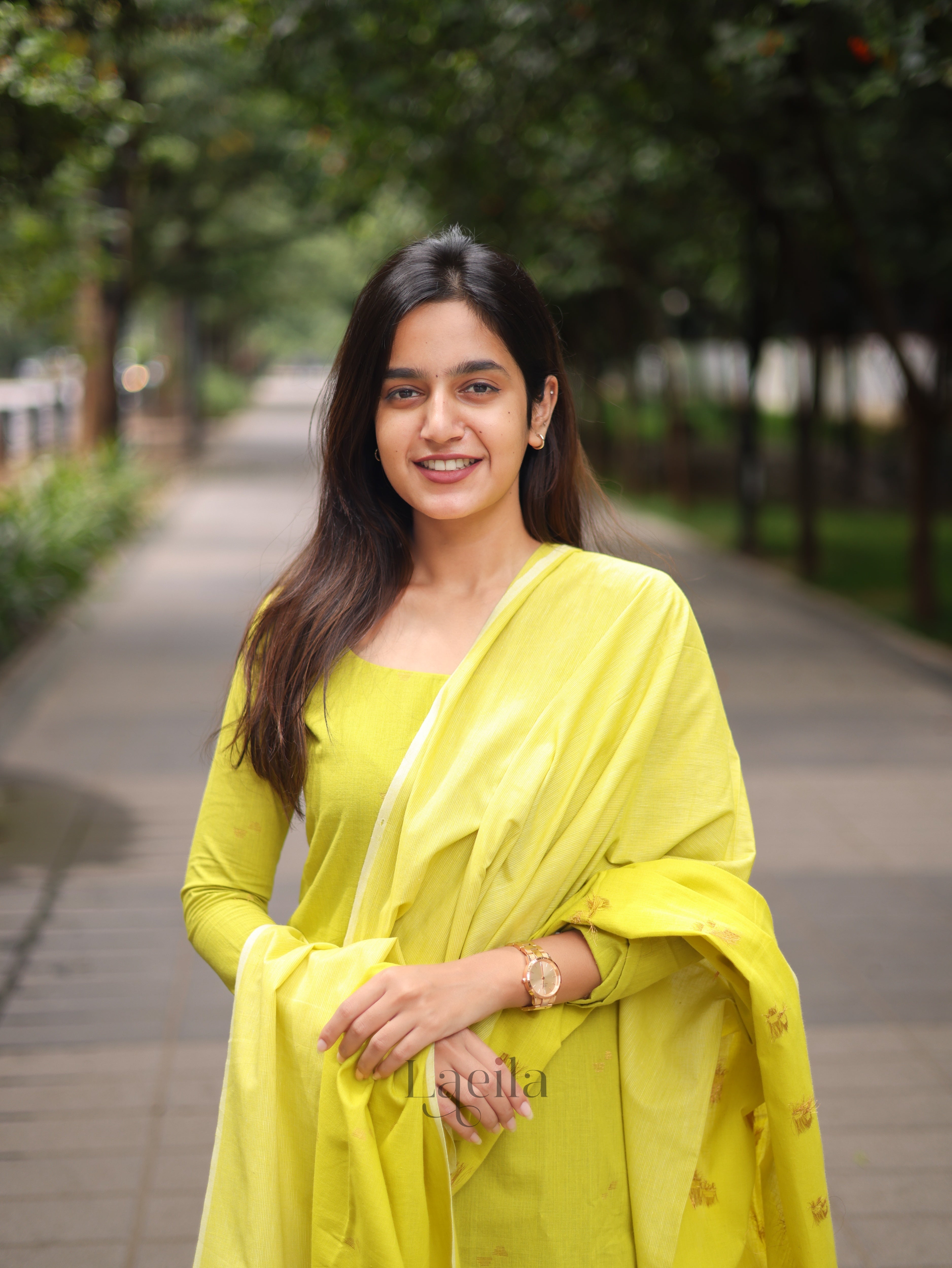 Green Cotton Kadhambari Set