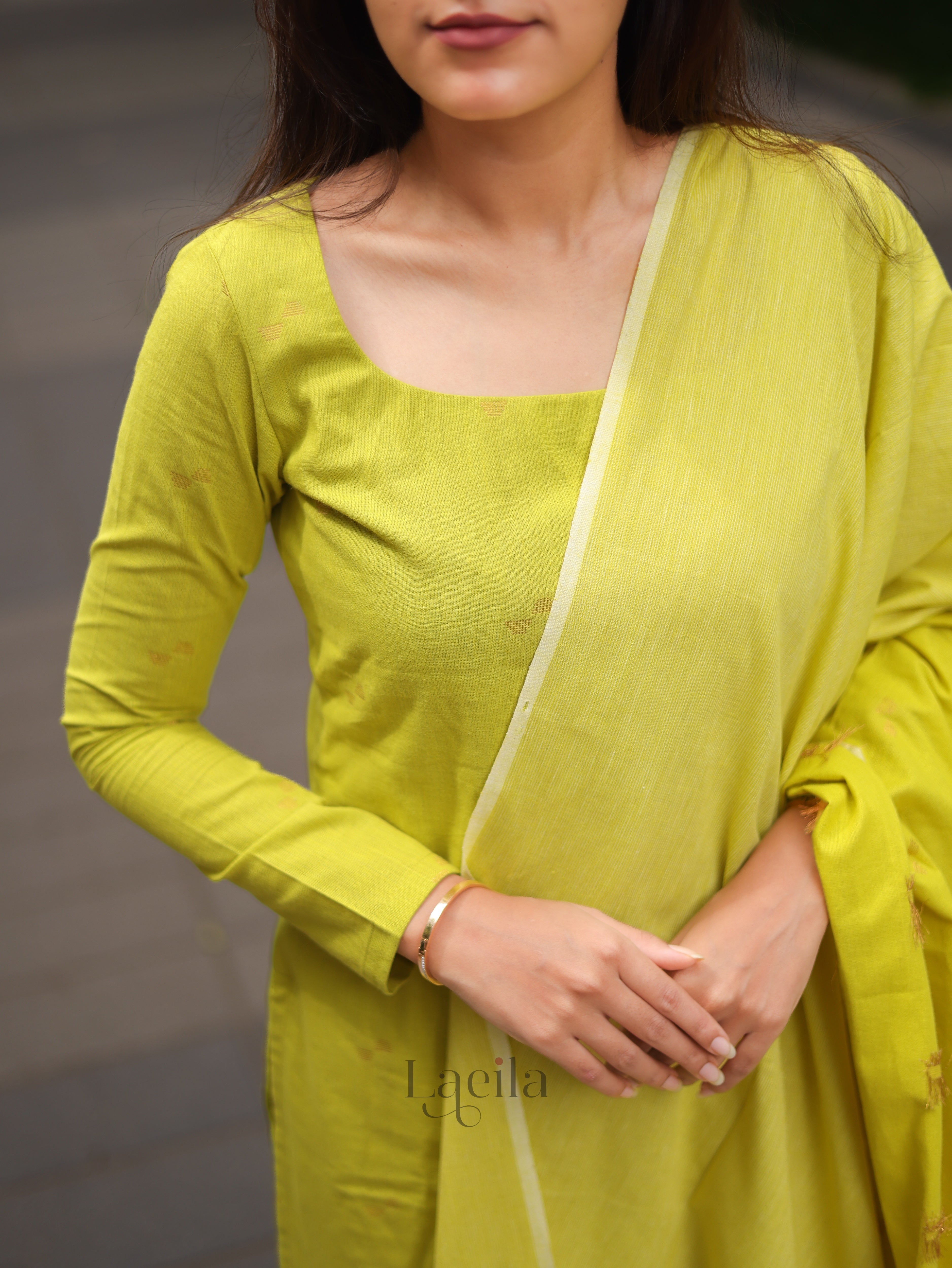 Green Cotton Kadhambari Set