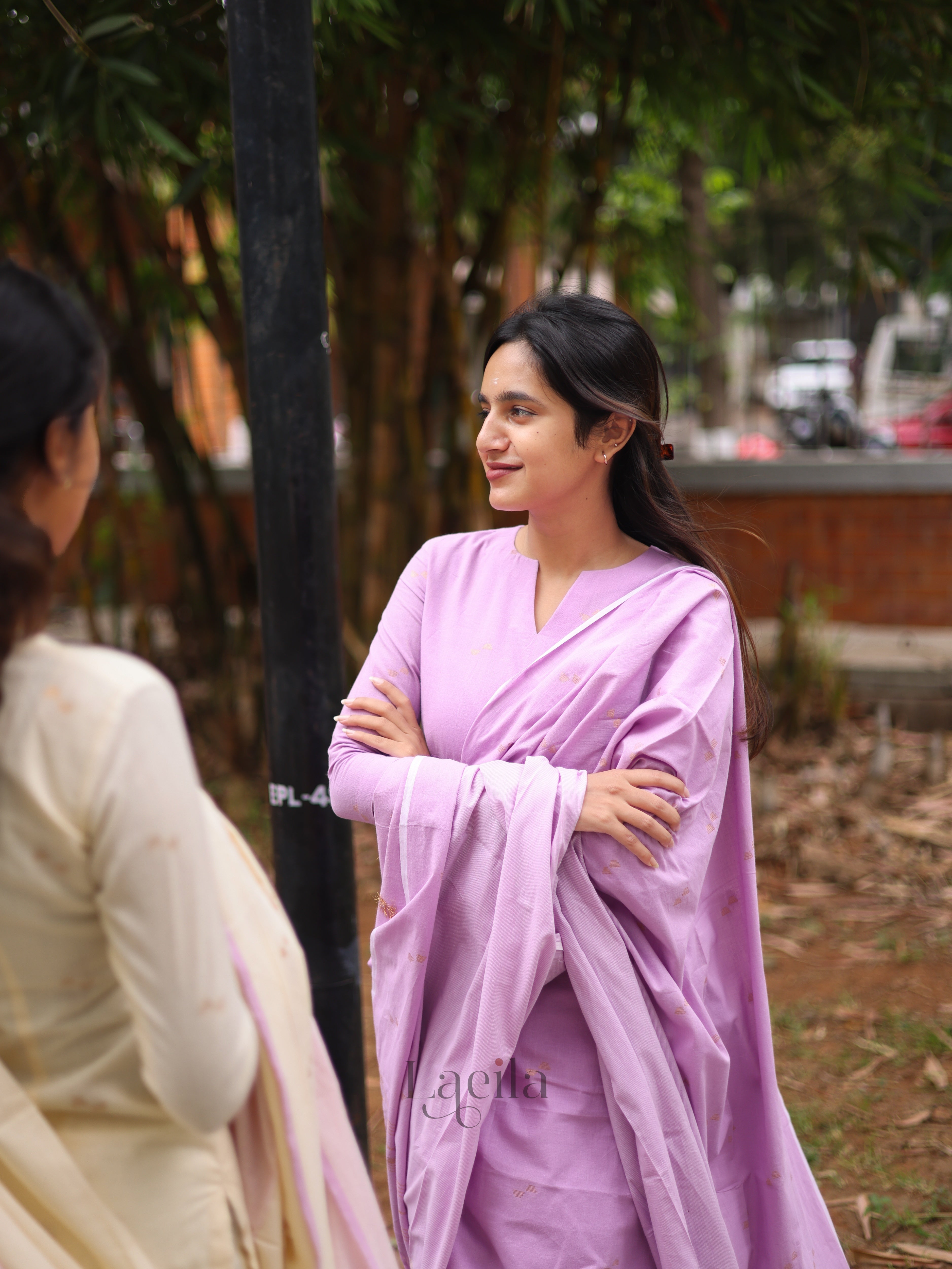 Lavender Cotton Kadhambari Set