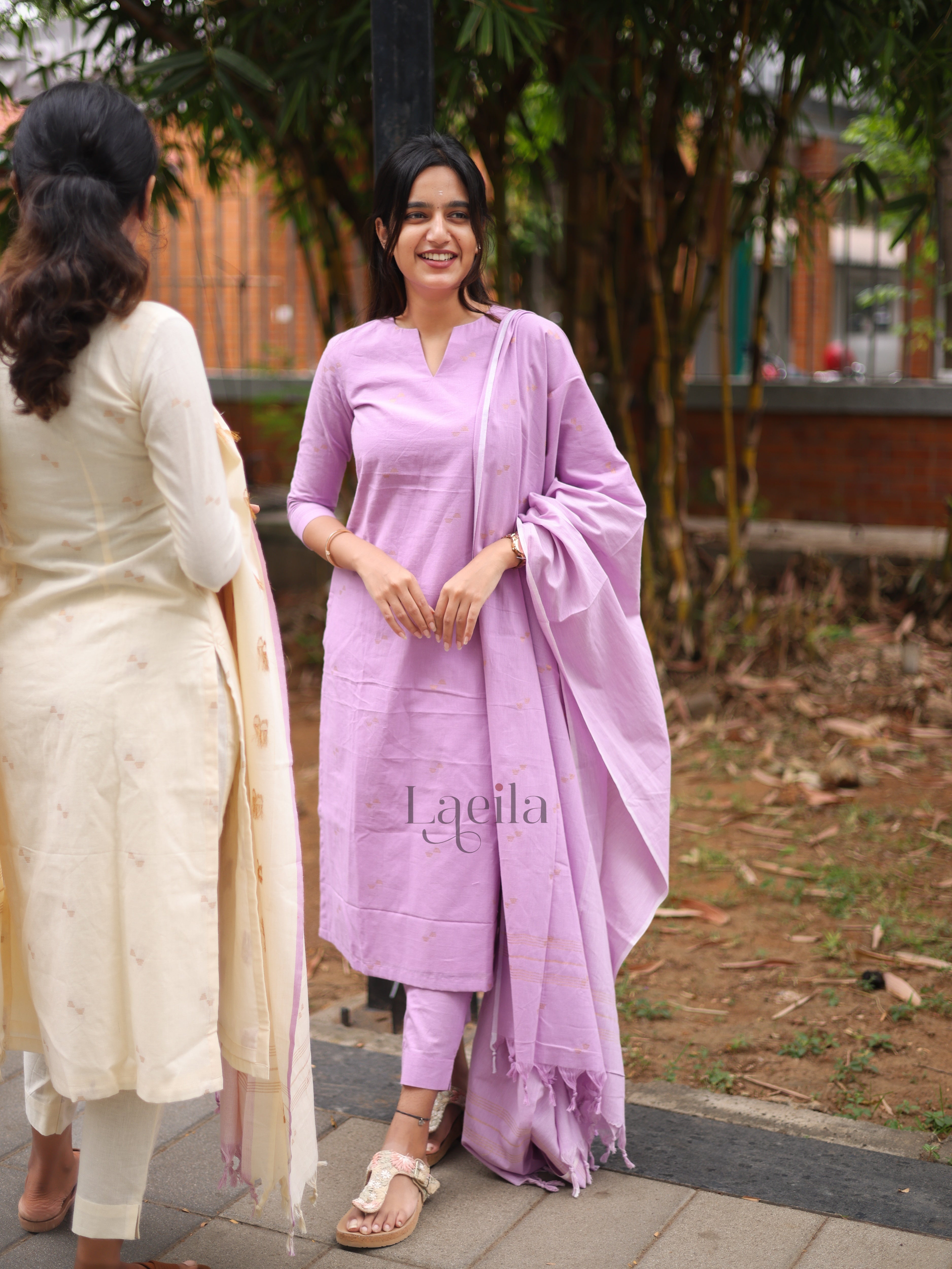 Lavender Cotton Kadhambari Set