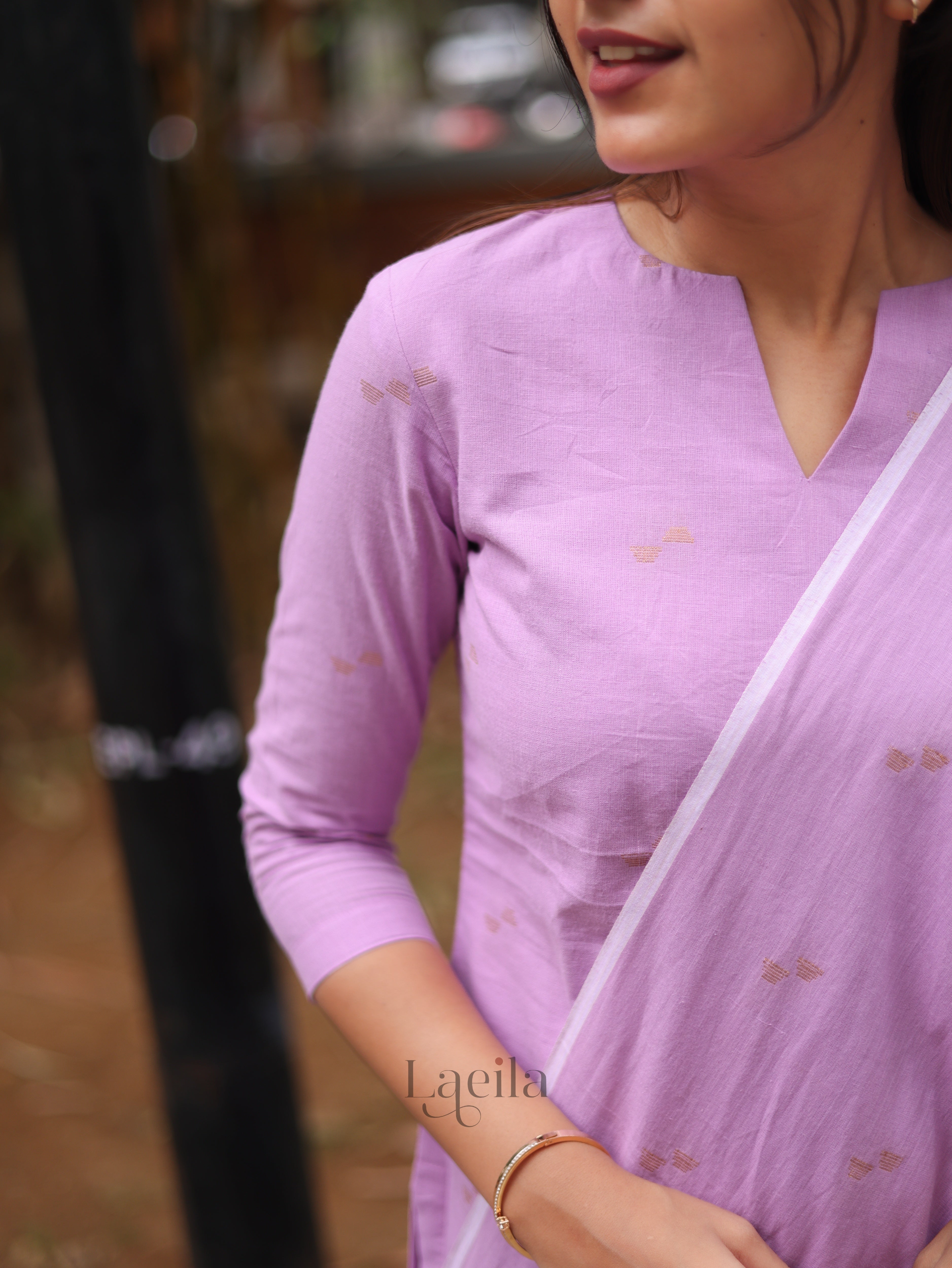 Lavender Cotton Kadhambari Set