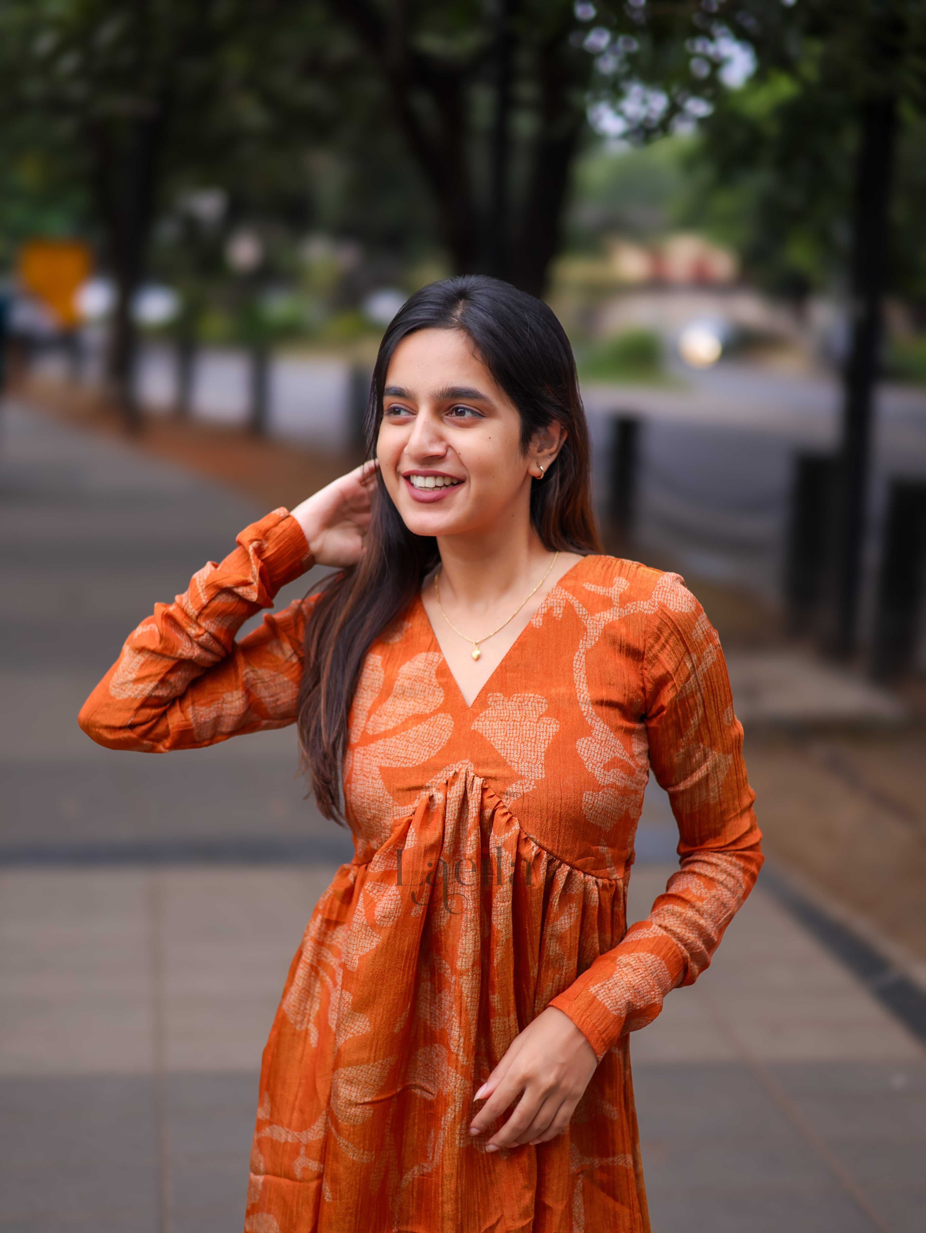 Rust Orange Alia cut top