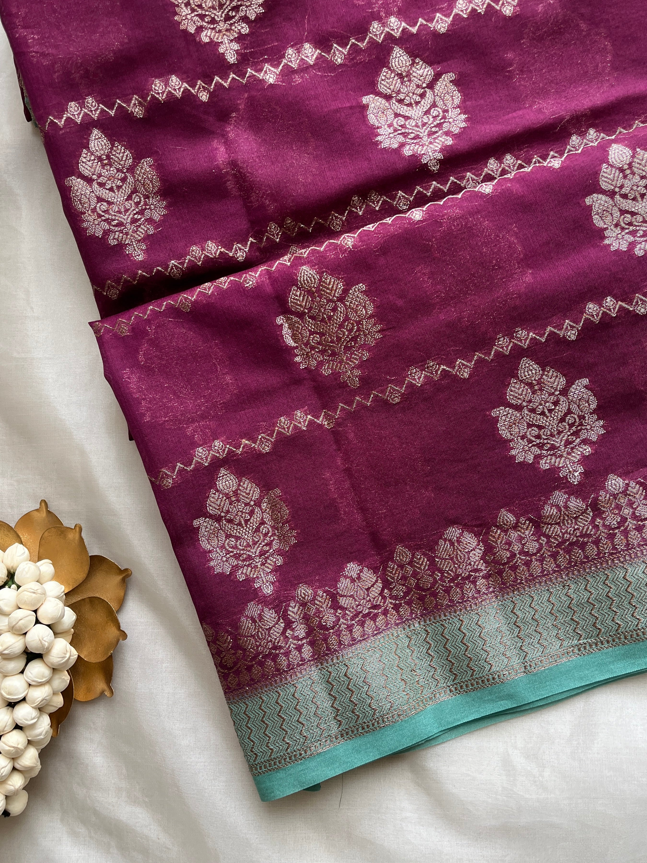 Magenta Silk Cotton saree