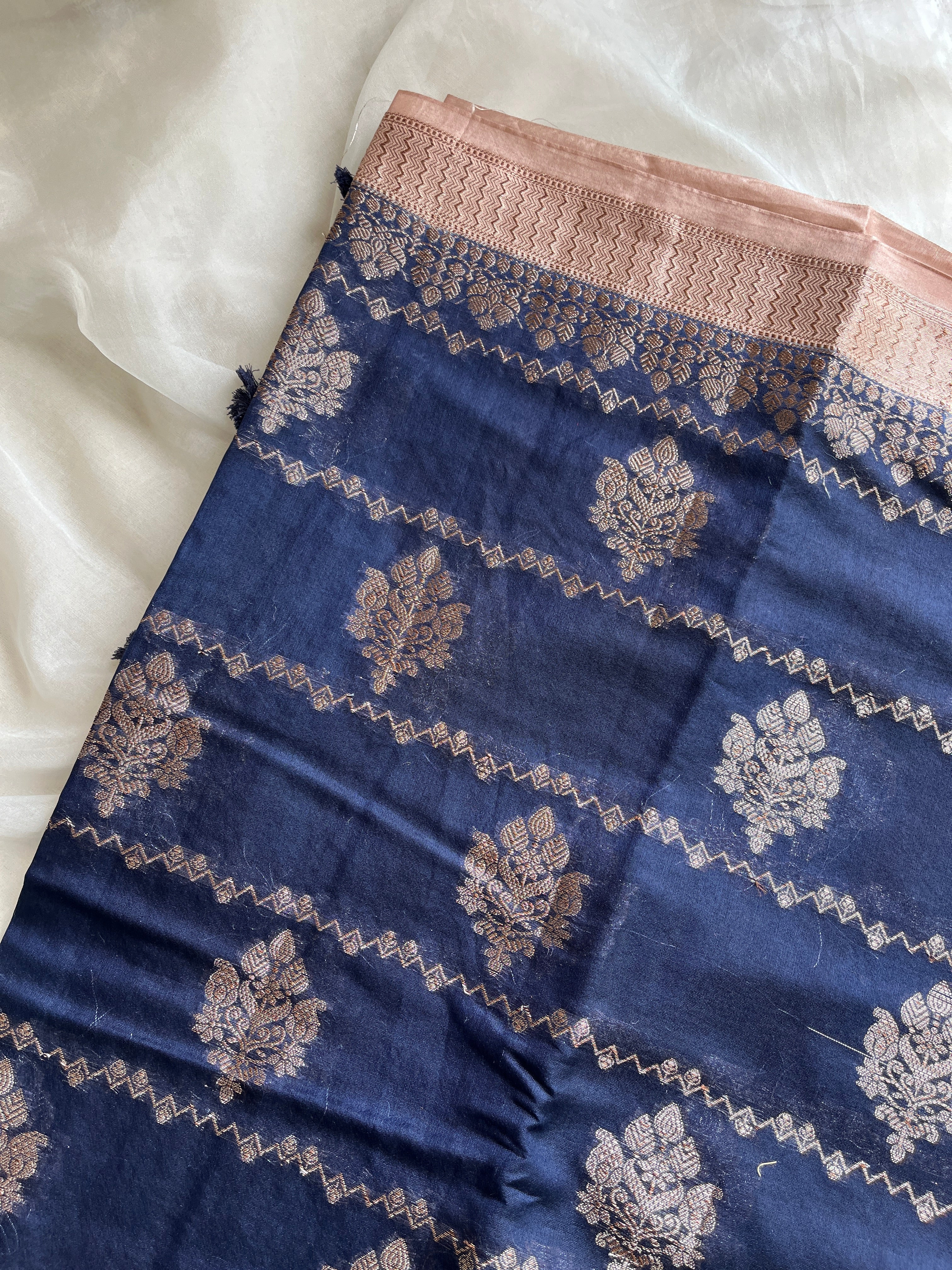 Navy Blue Silk Cotton saree