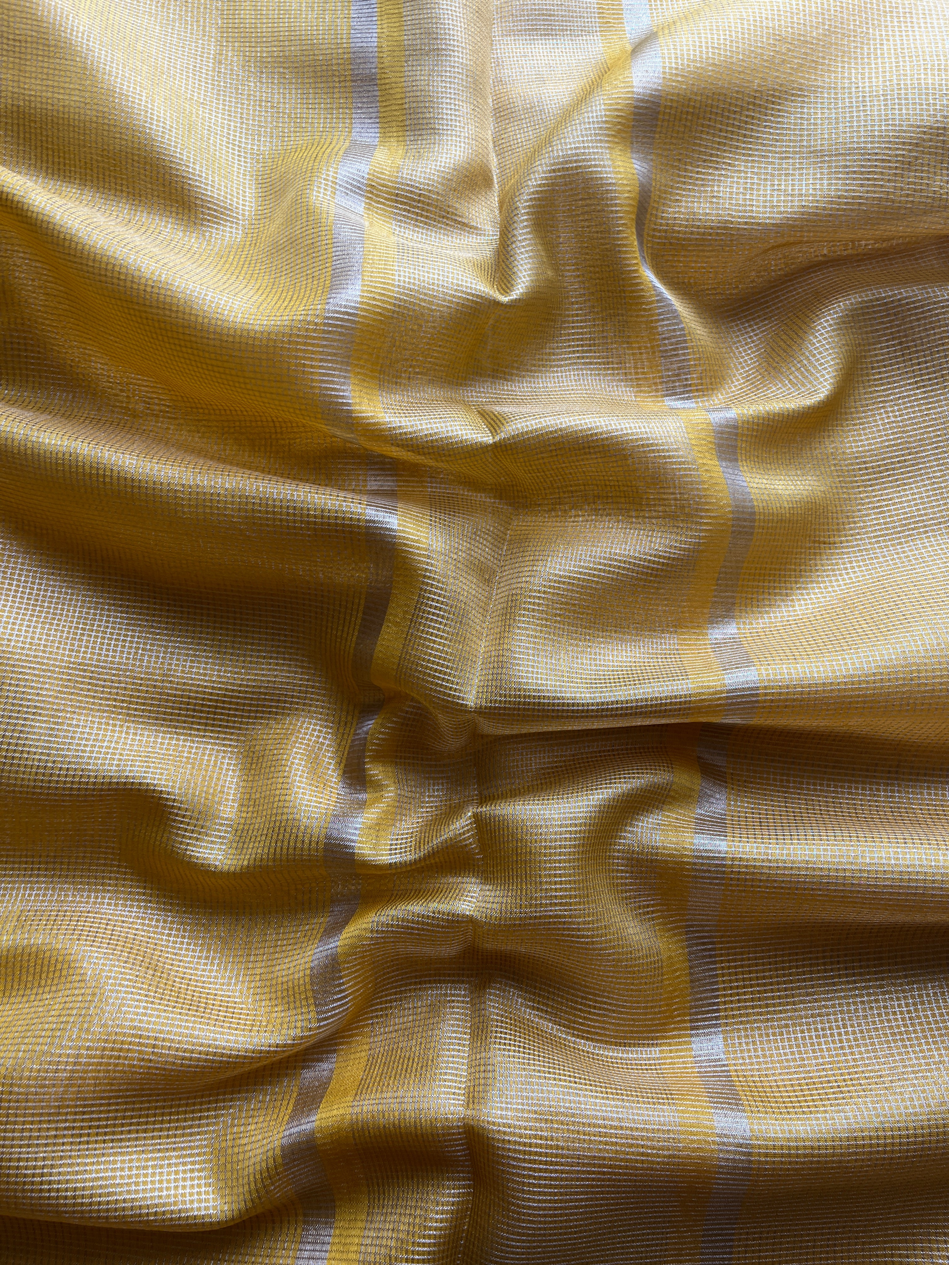 Yellow Kattam Chanderi saree
