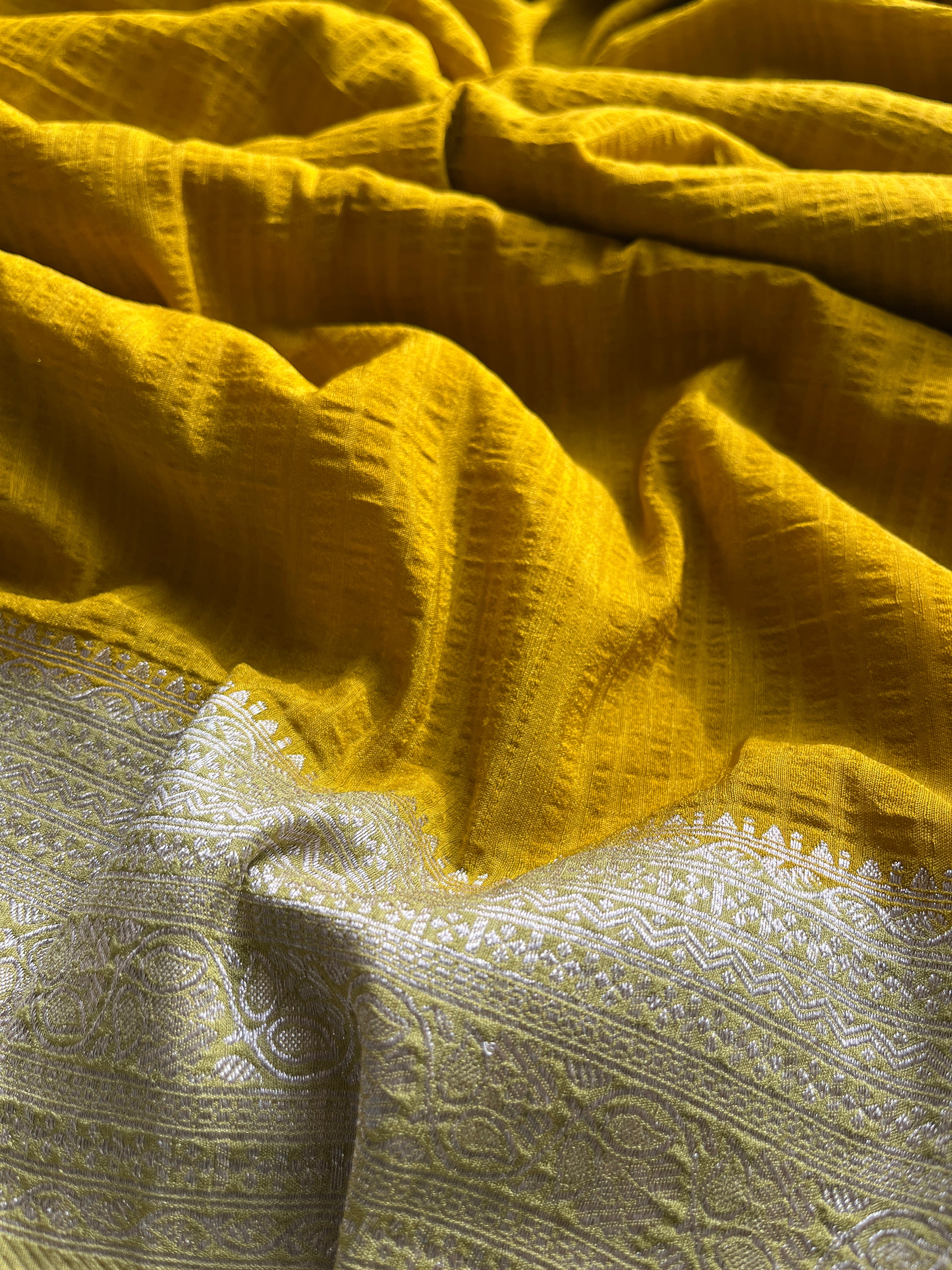 Pink & Mustard Pure Cotton Viscose saree