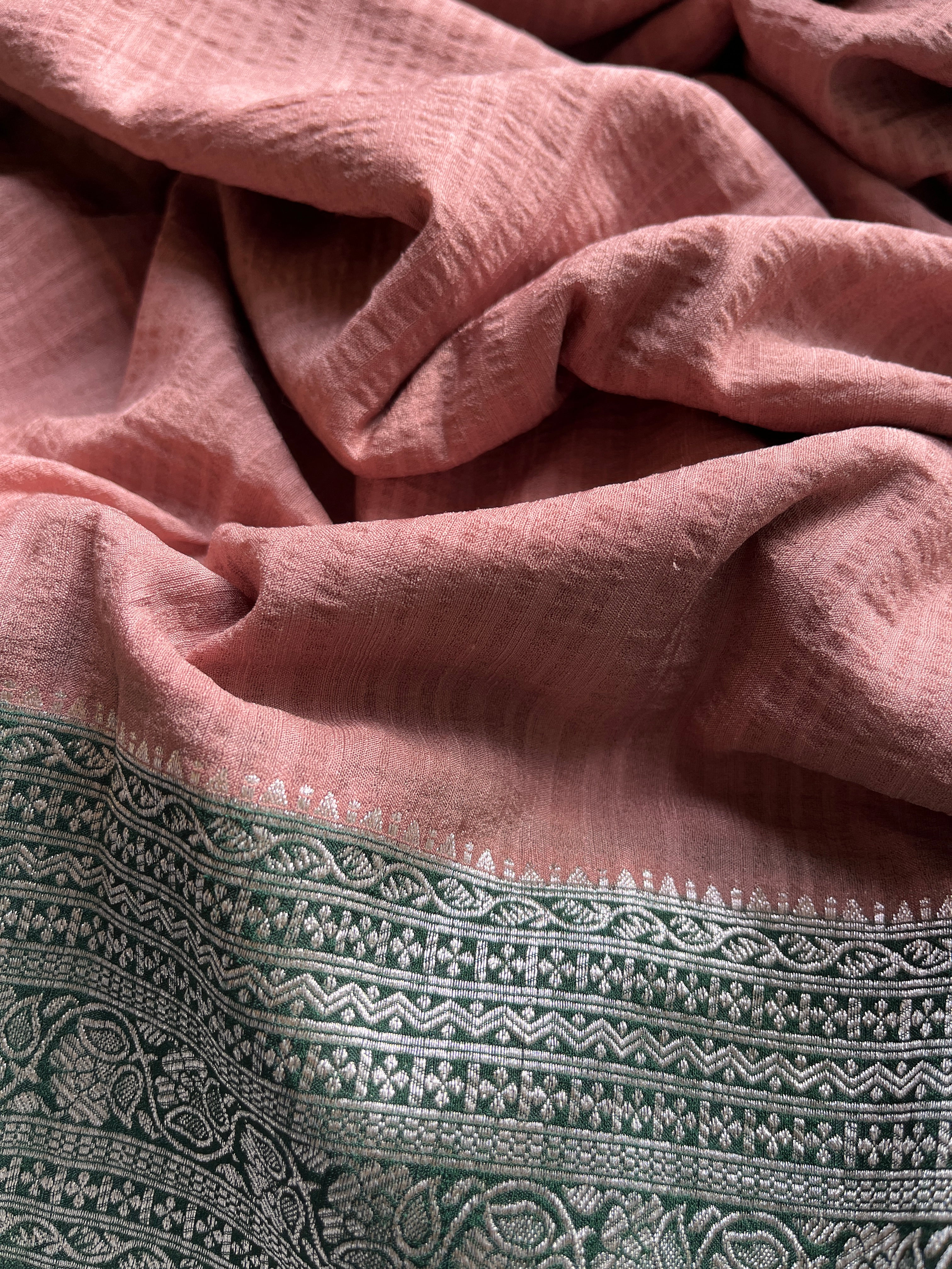 Pink & Mustard Pure Cotton Viscose saree