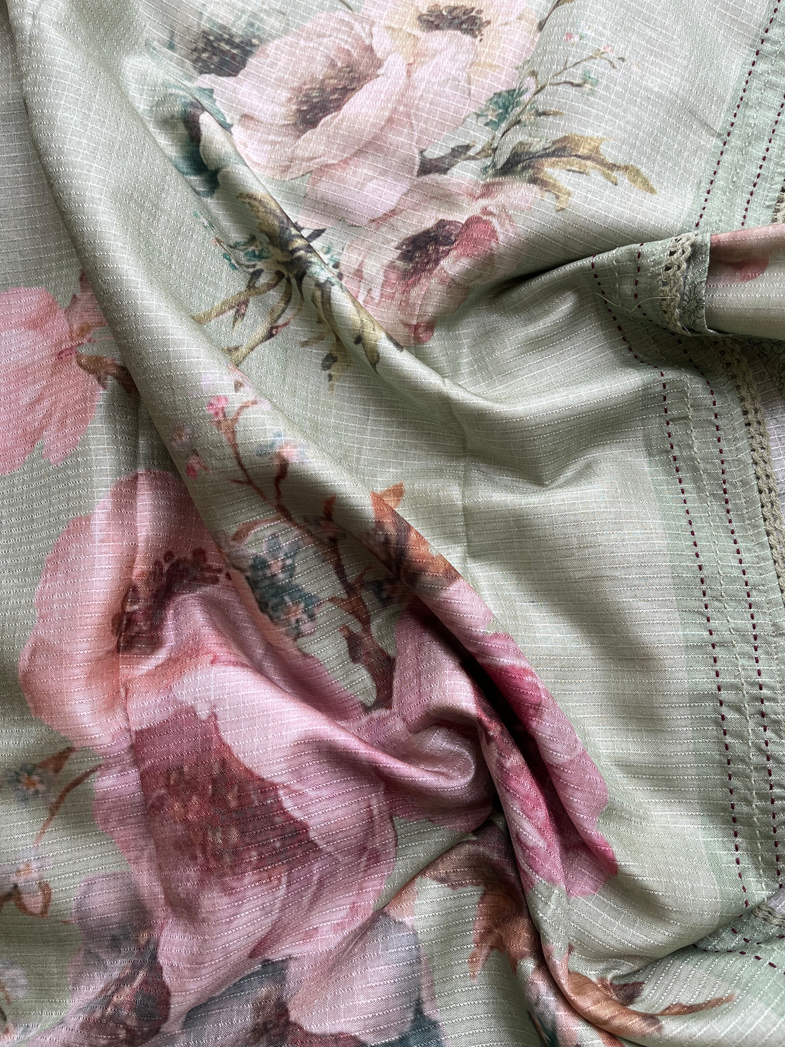 Lavender, Yellow, Rose Gold & Pastel Green Semi Tussar Sarees