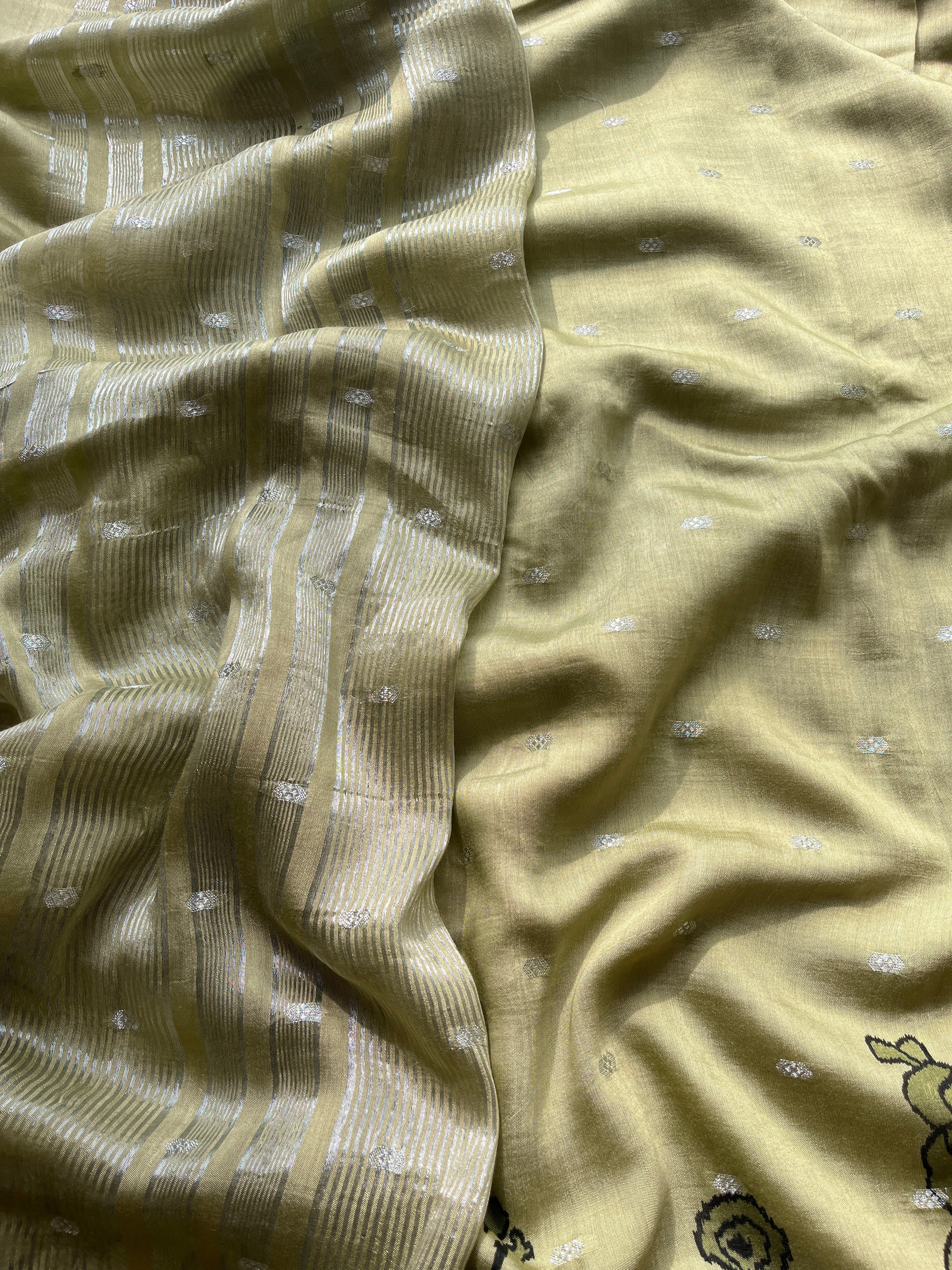 Pastel Green Dola Silk Saree