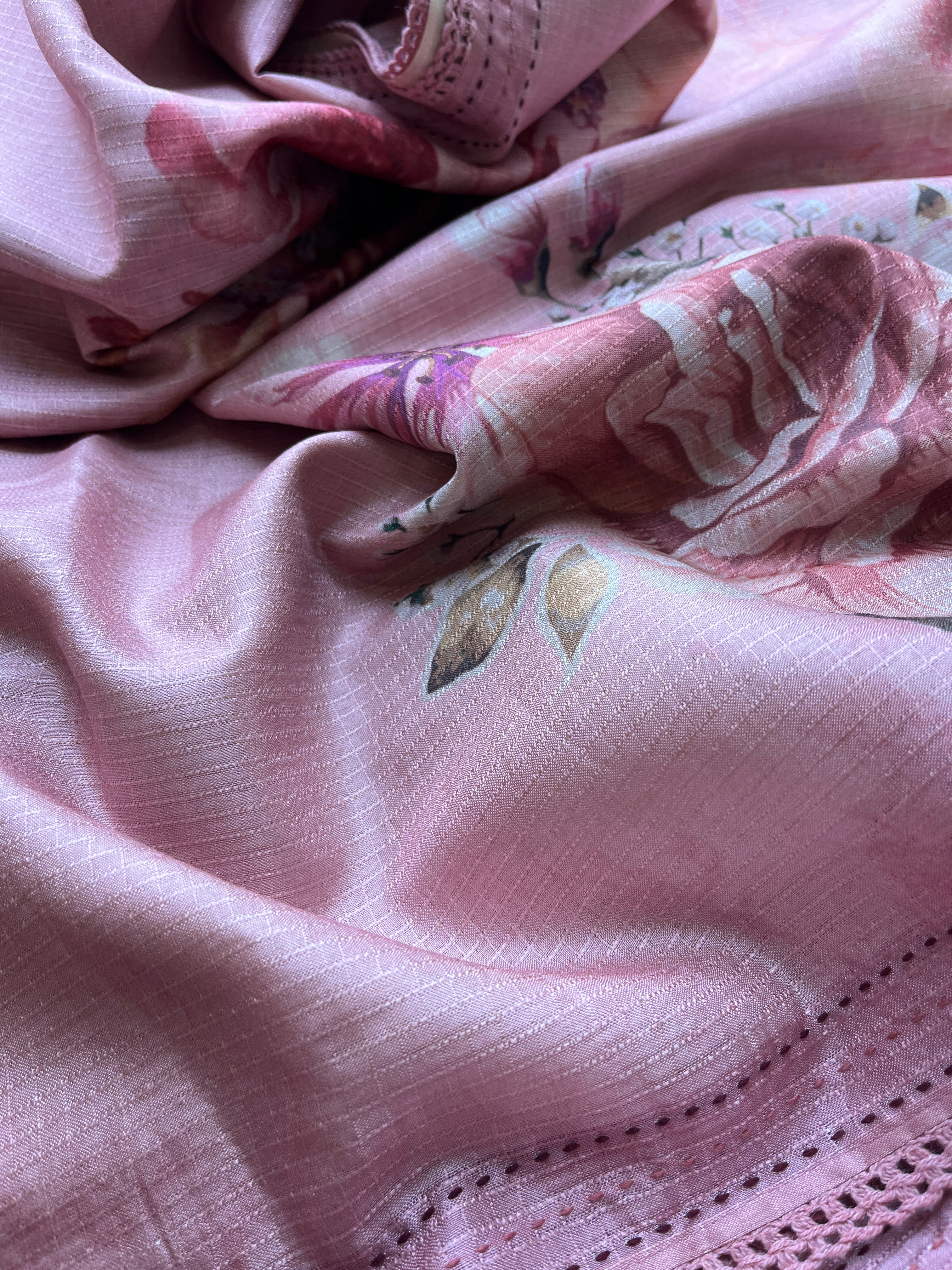 Lavender, Yellow, Rose Gold & Pastel Green Semi Tussar Sarees