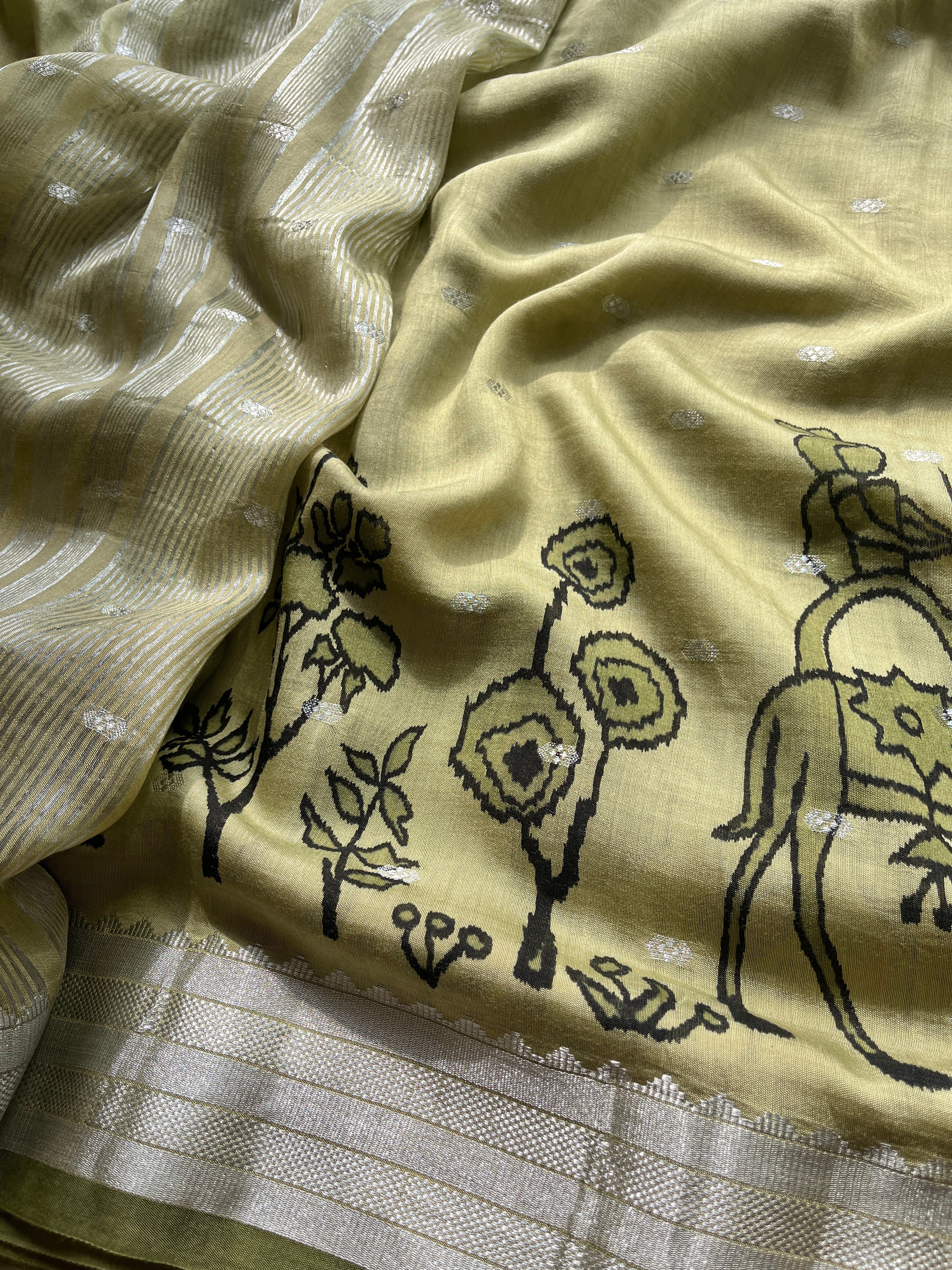 Pastel Green Dola Silk Saree