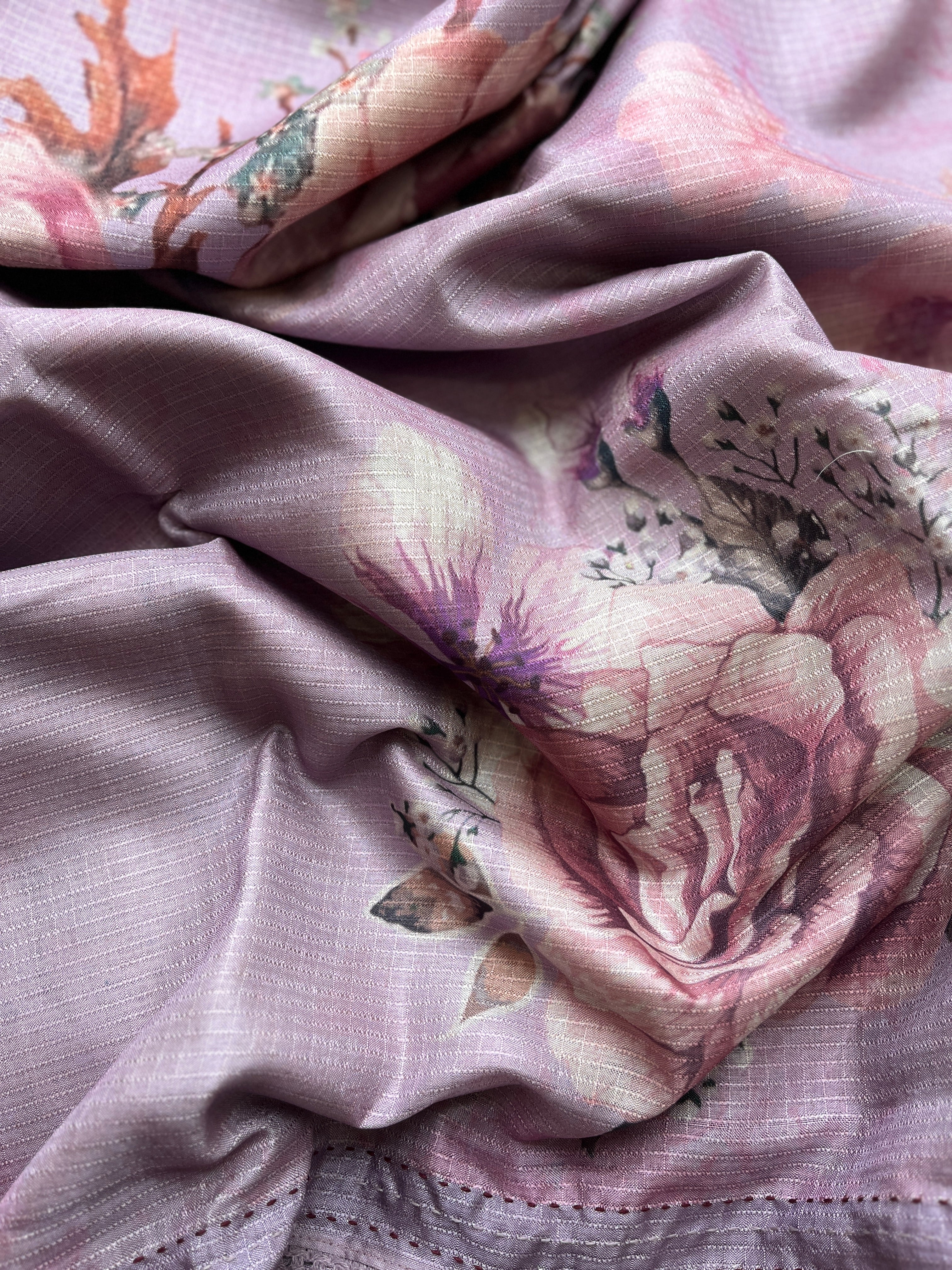 Lavender, Yellow, Rose Gold & Pastel Green Semi Tussar Sarees