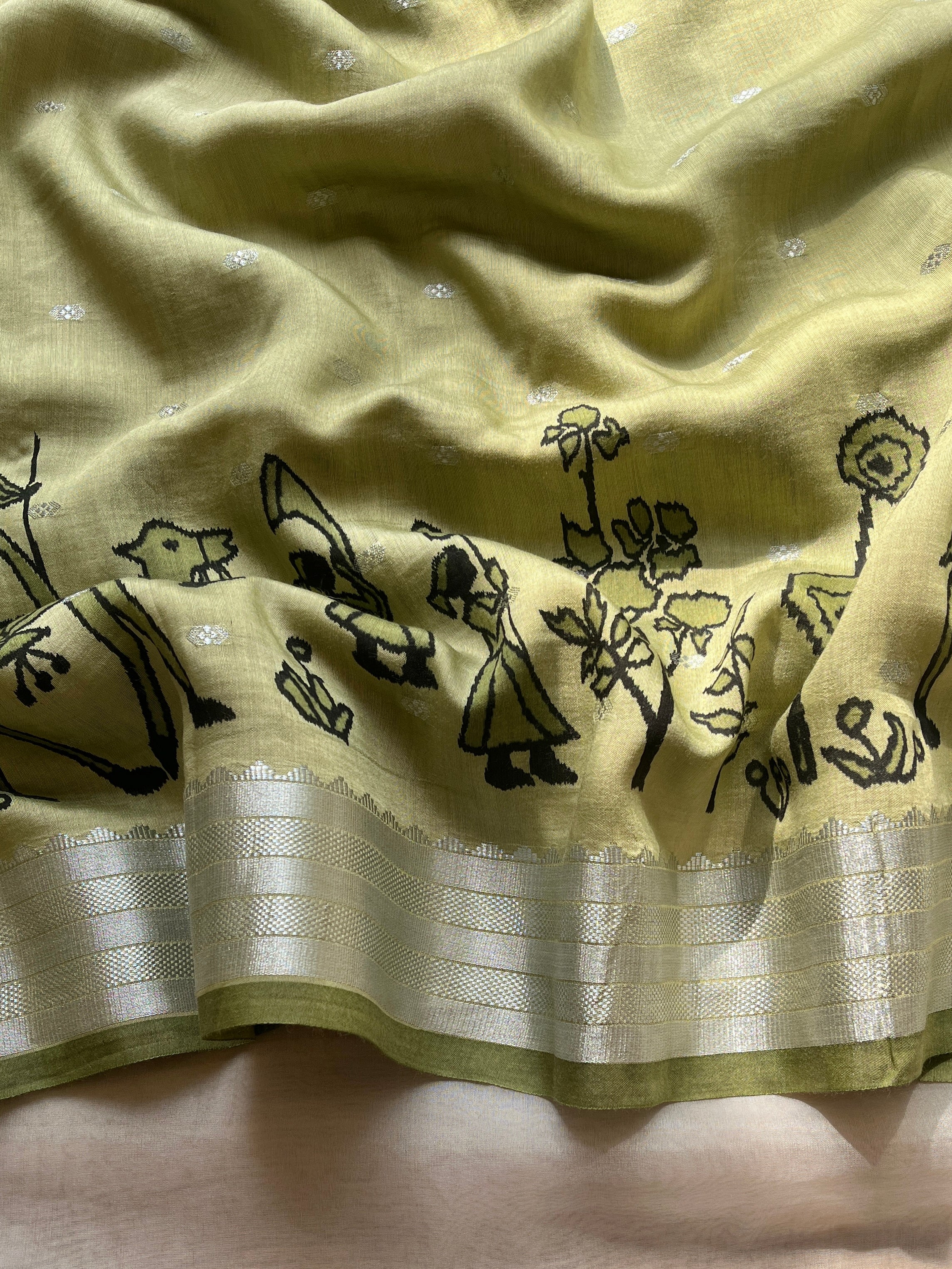 Pastel Green Dola Silk Saree