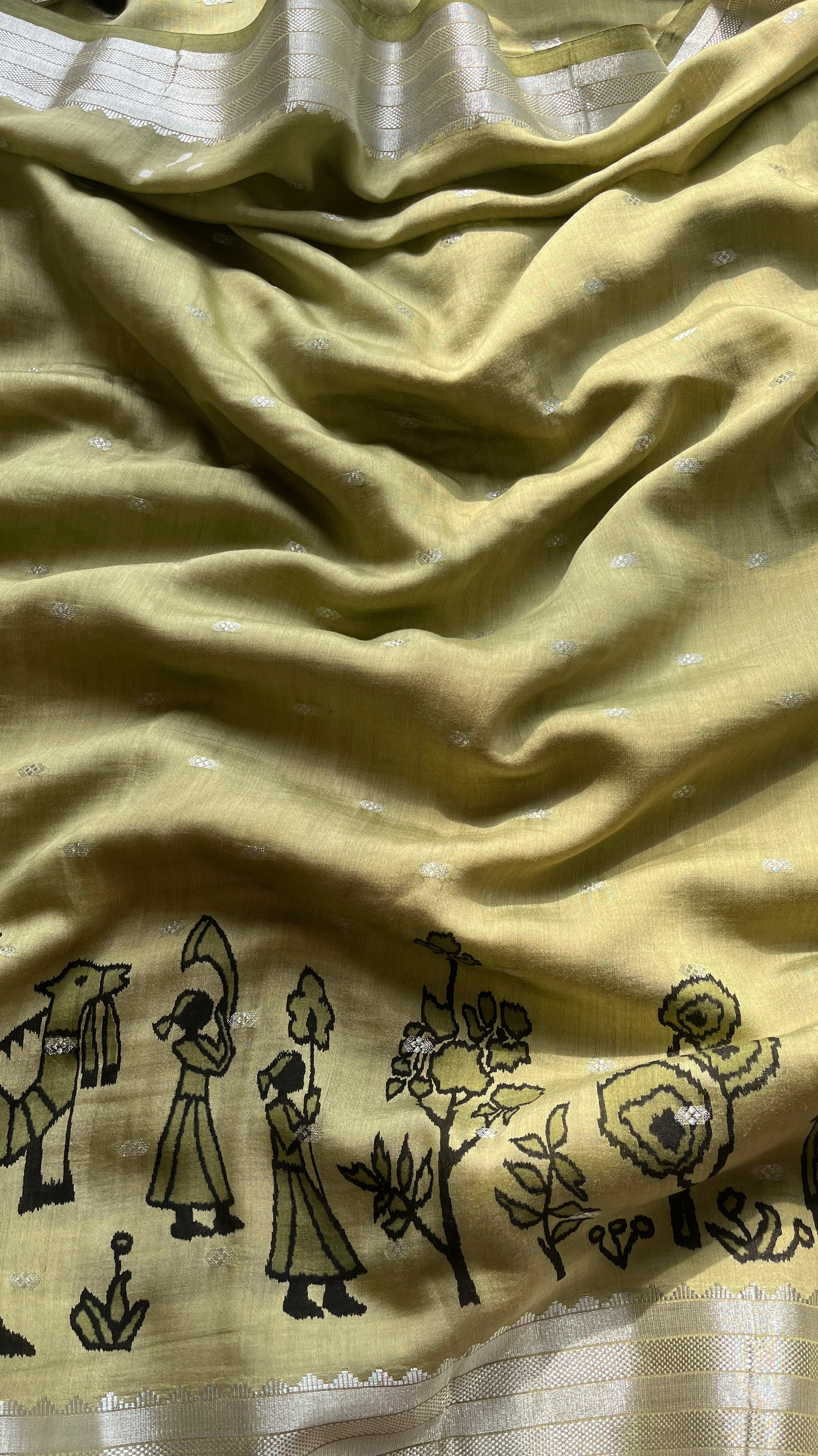 Pastel Green Dola Silk Saree