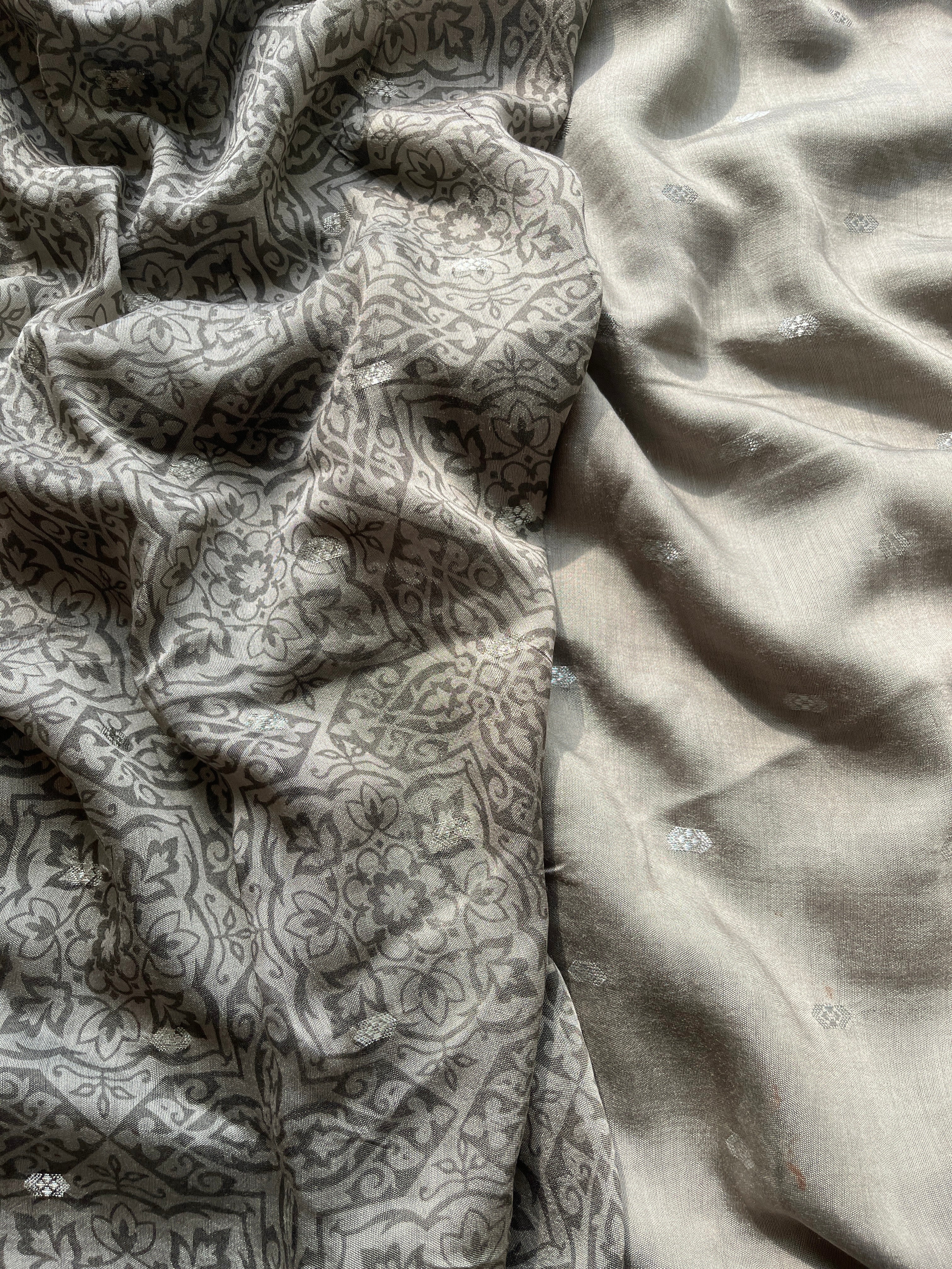 Grey Dola Silk Saree