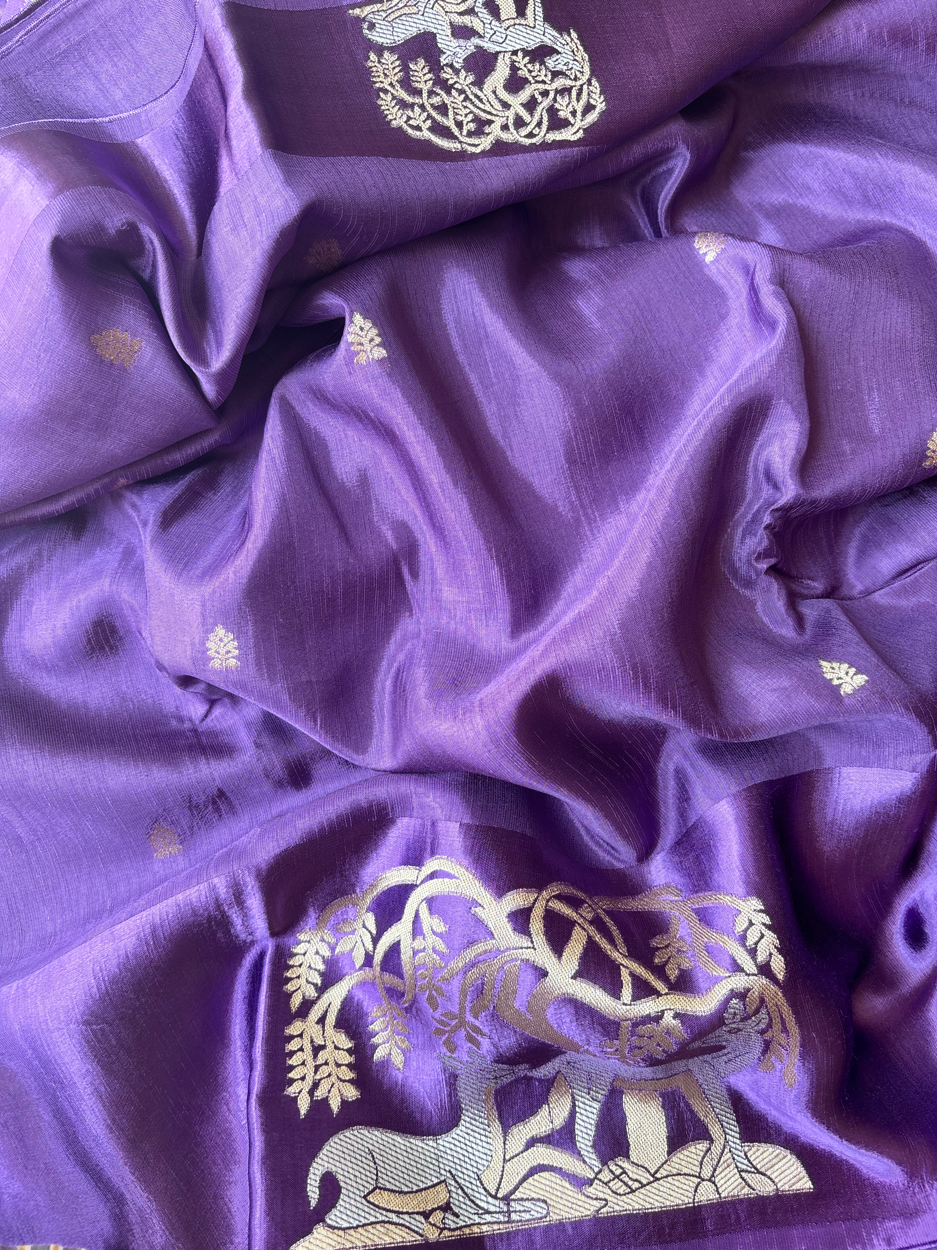 Purple Mashru Silk Saree