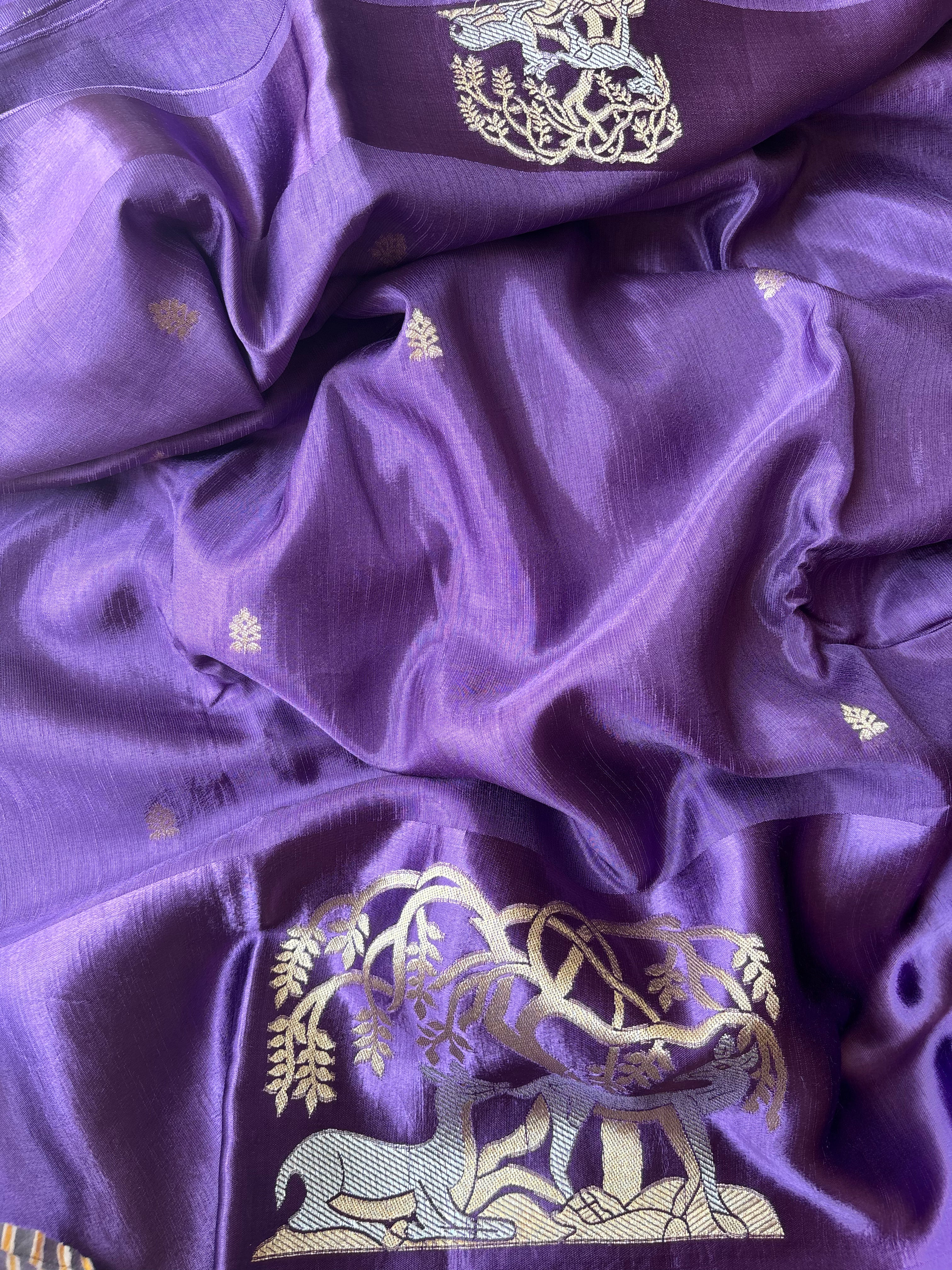Purple Mashru Silk Saree