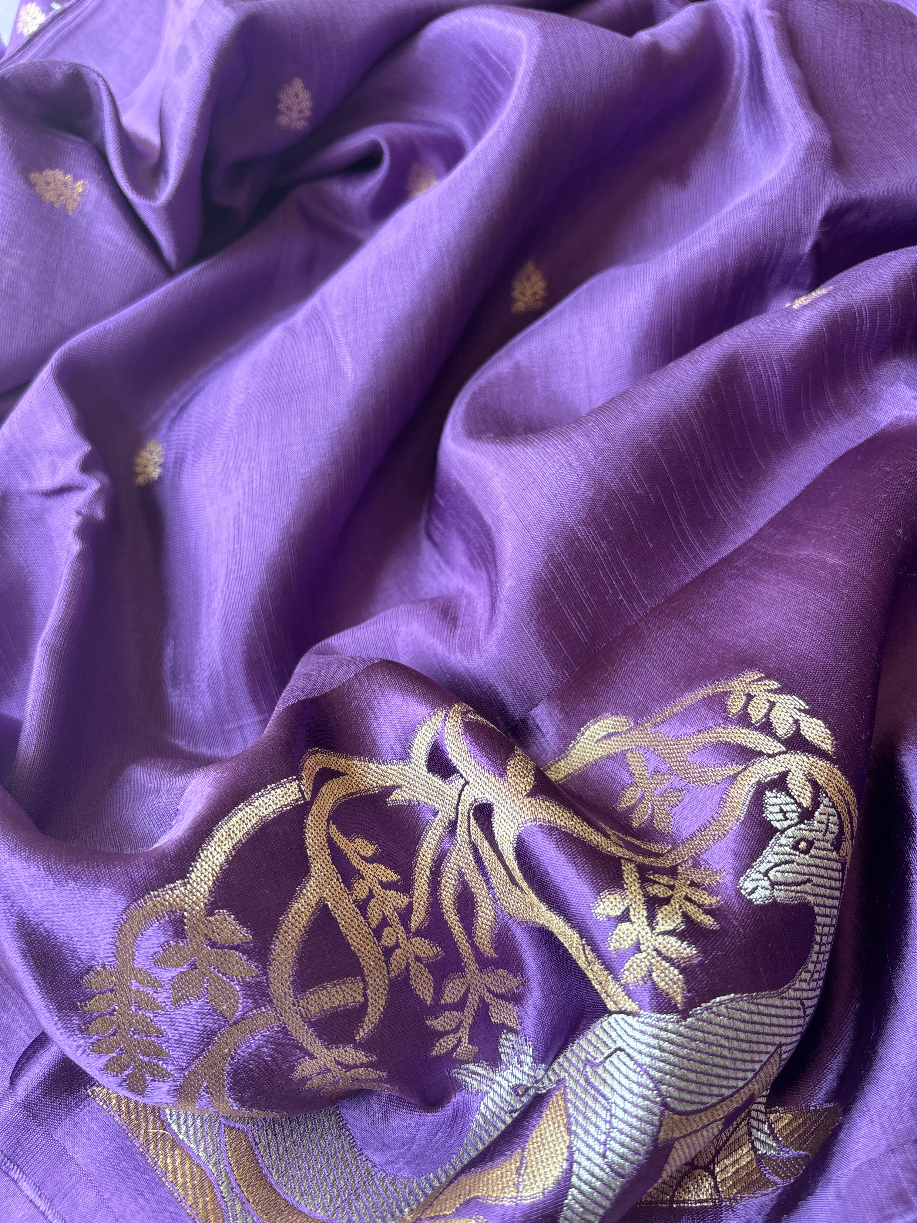 Purple Mashru Silk Saree