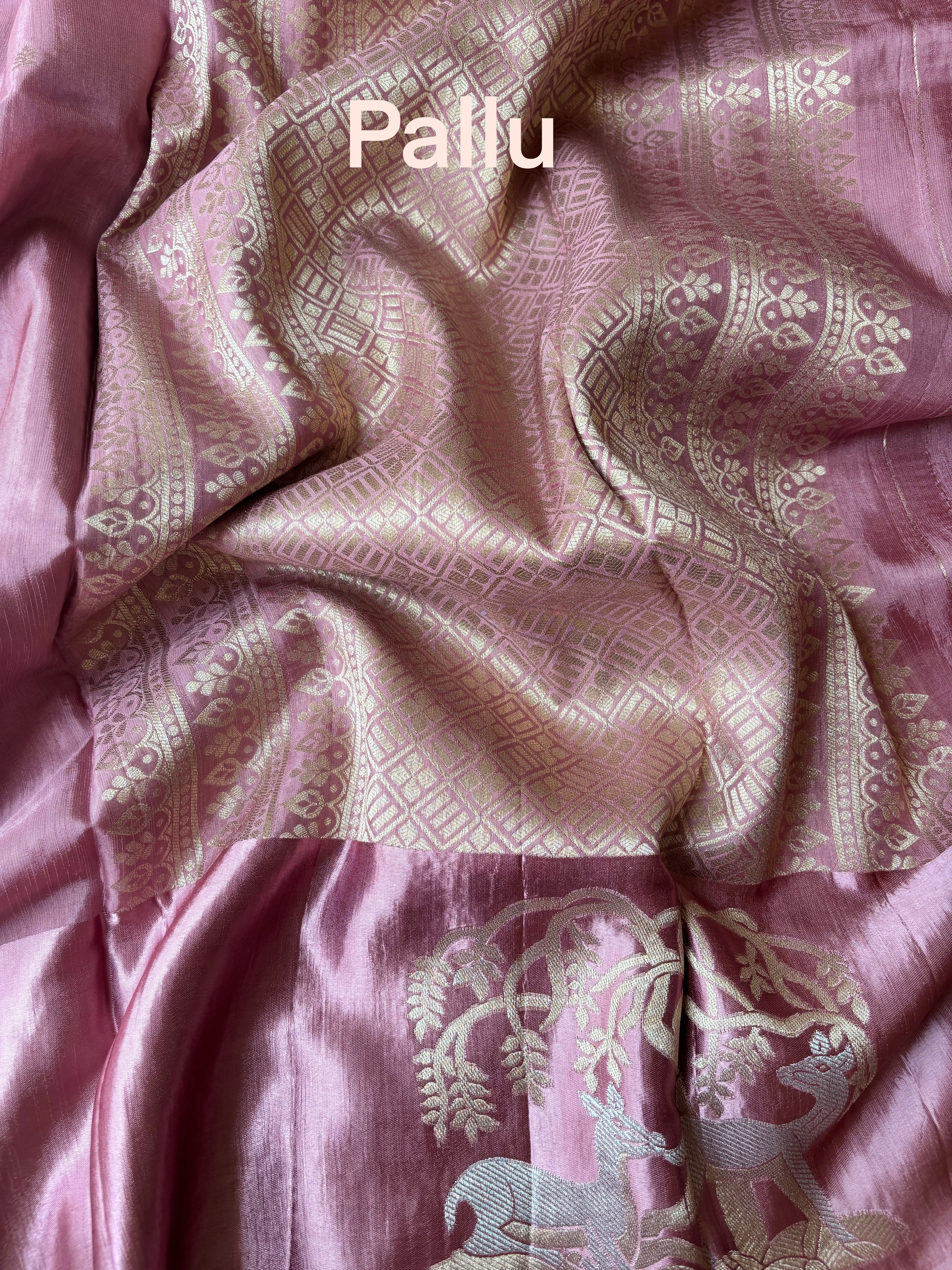 Peach Mashru Silk Saree