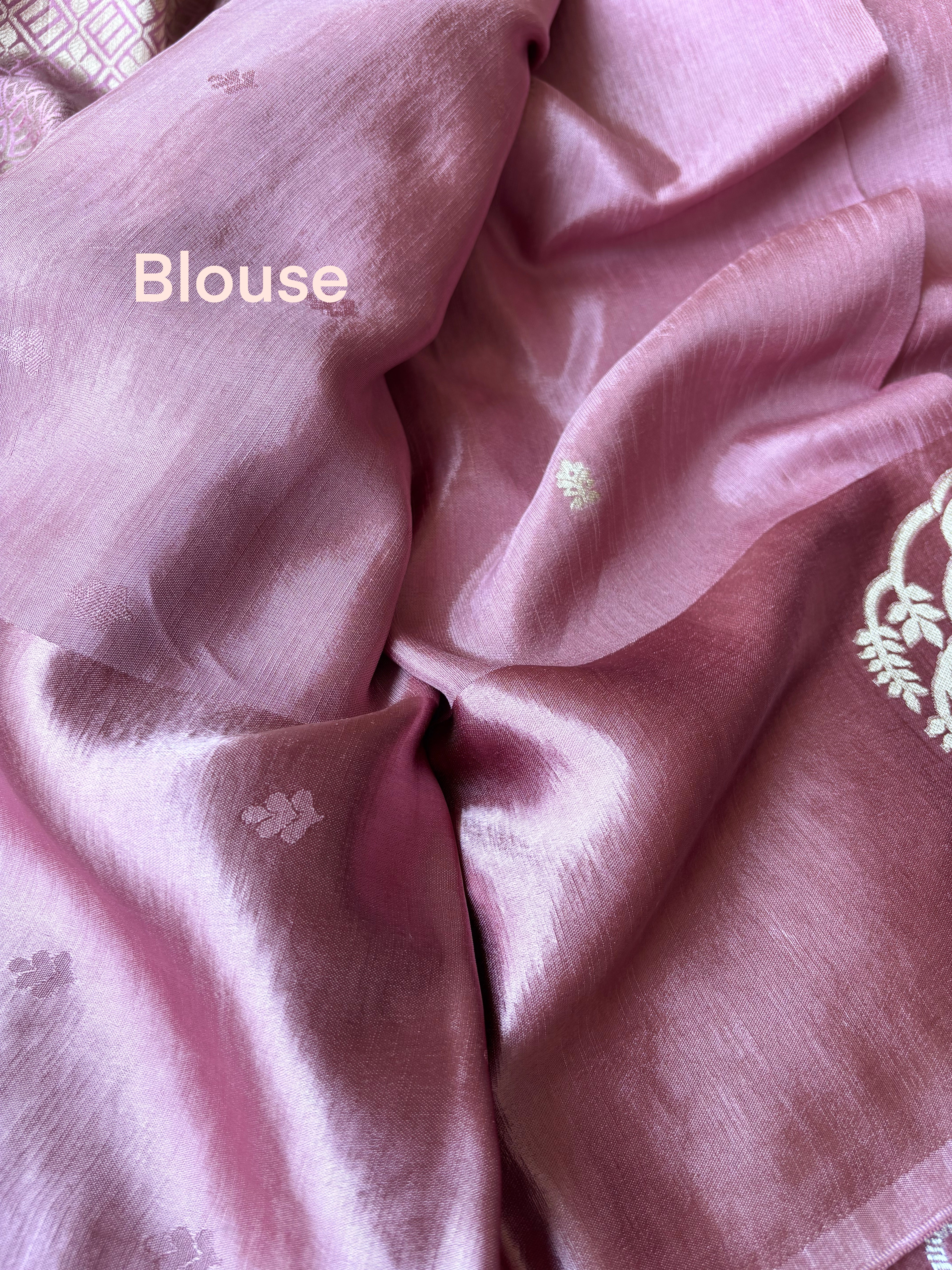 Peach Mashru Silk Saree