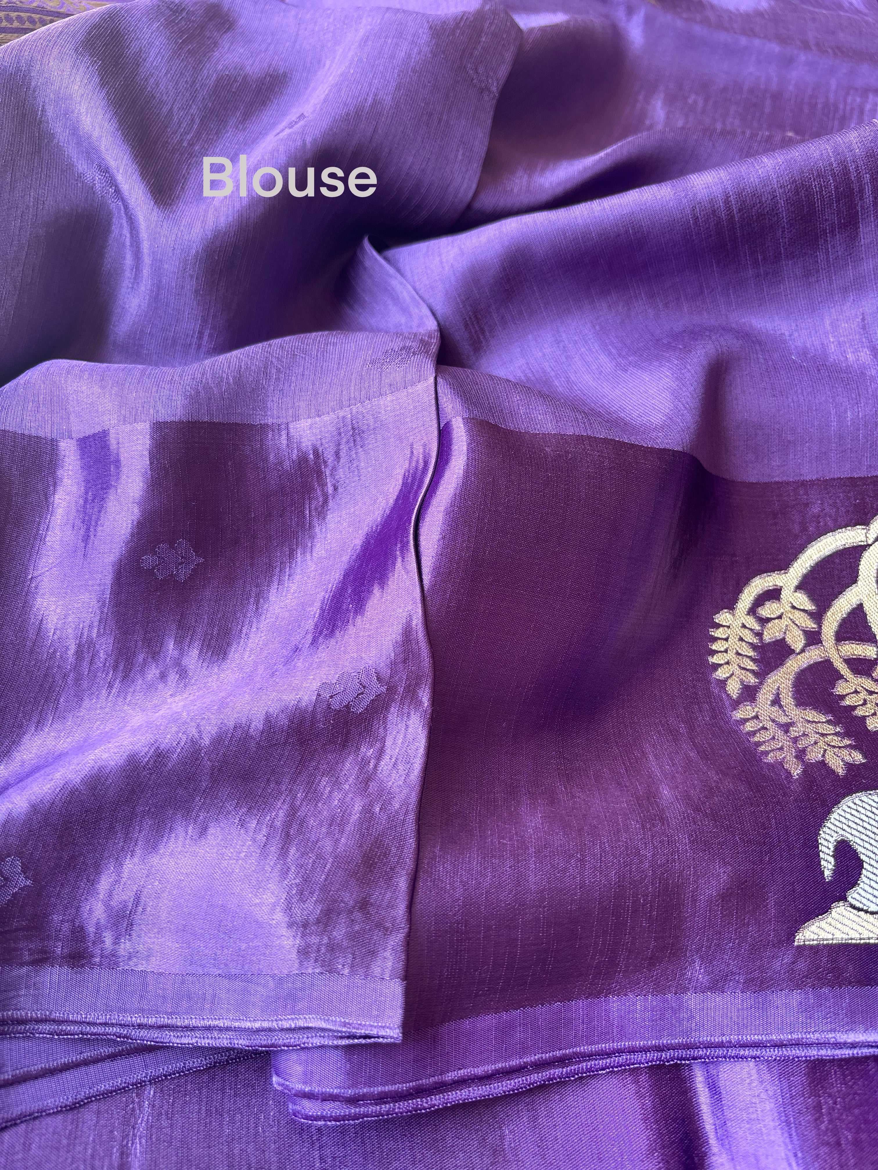 Purple Mashru Silk Saree