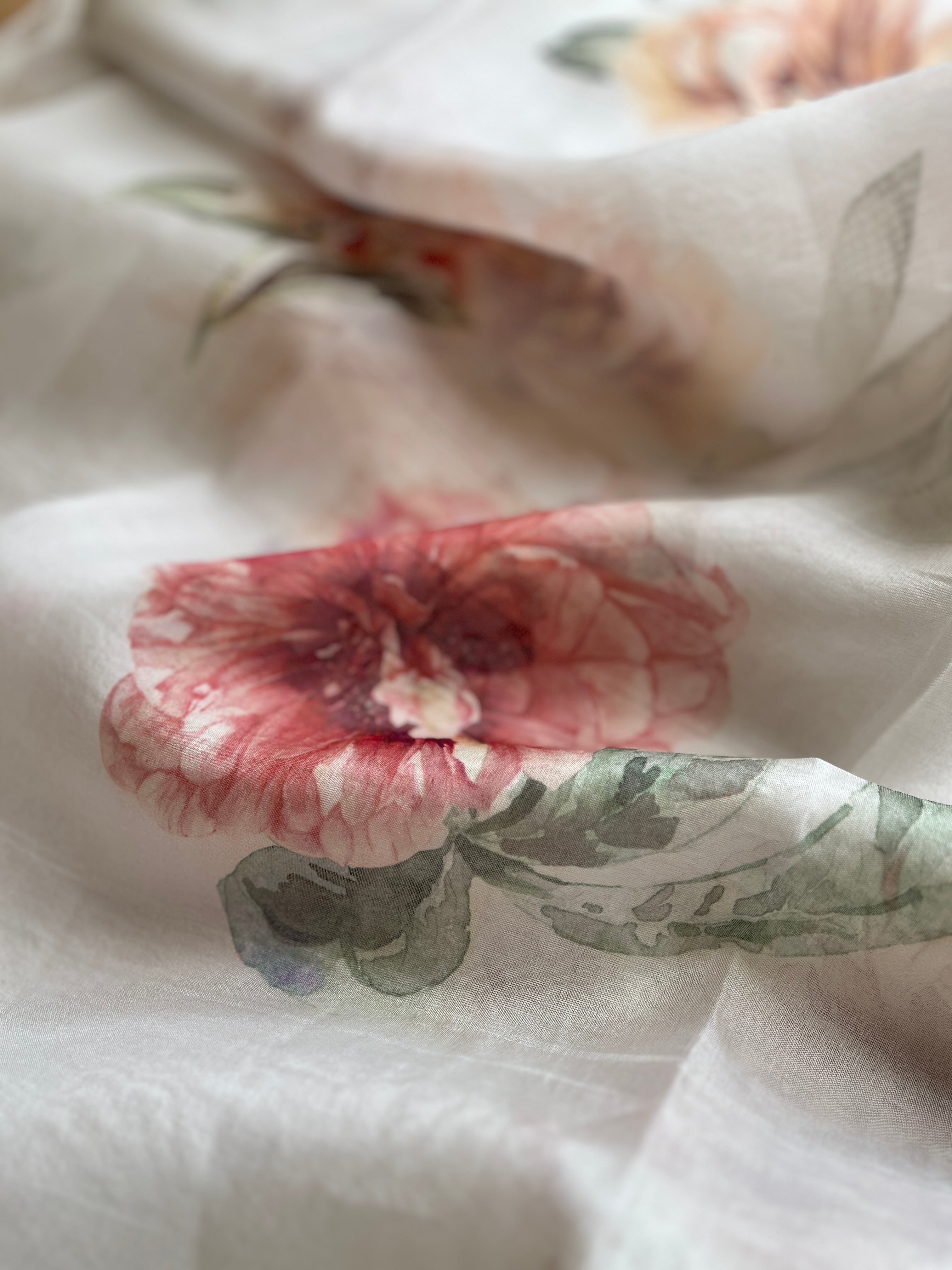 White Floral Organza Saree