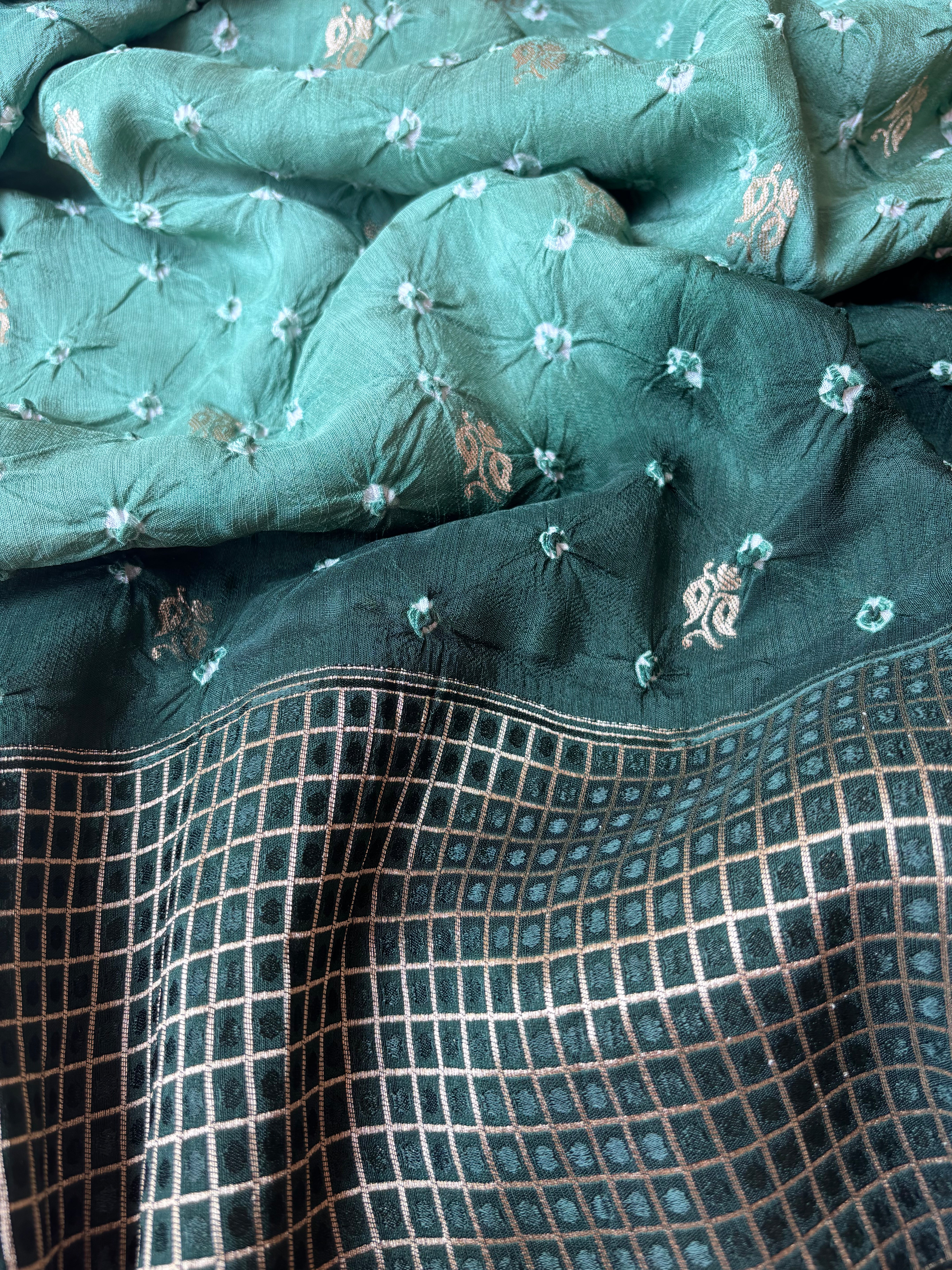 Green Bandhini Saree