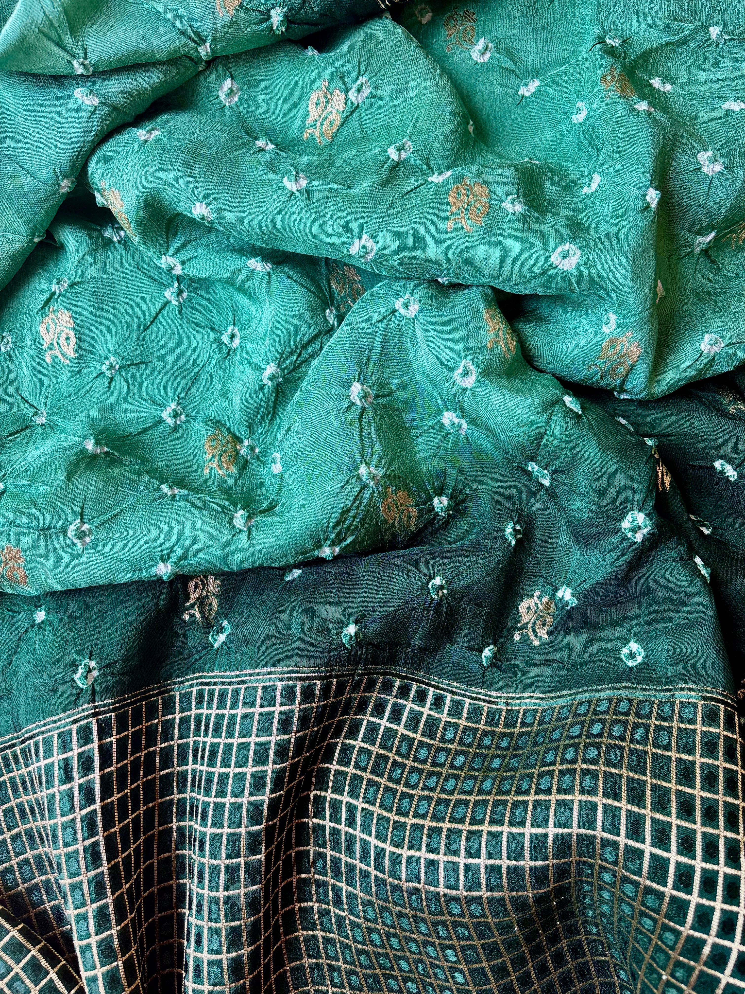 Green Bandhini Saree