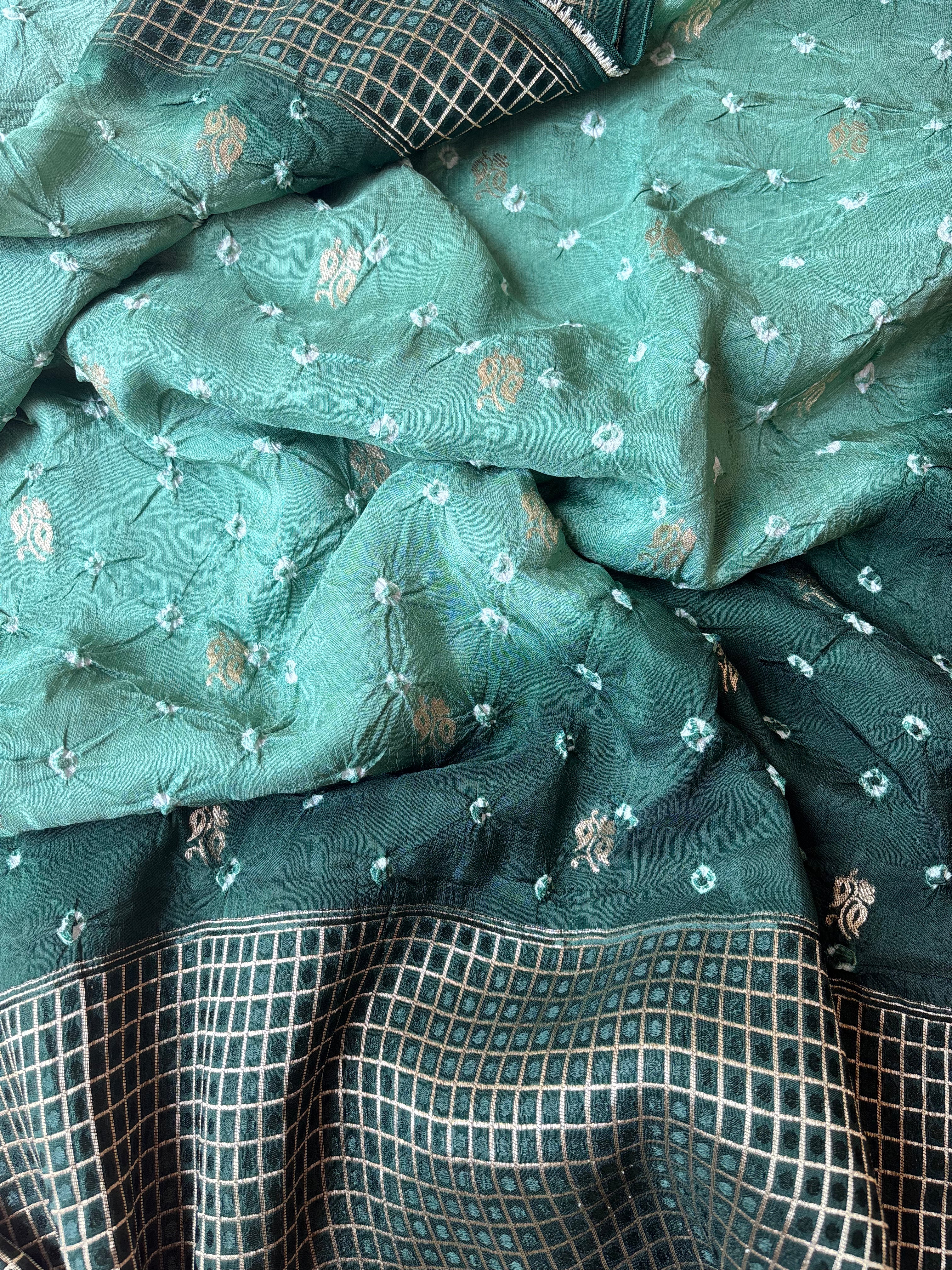 Green Bandhini Saree