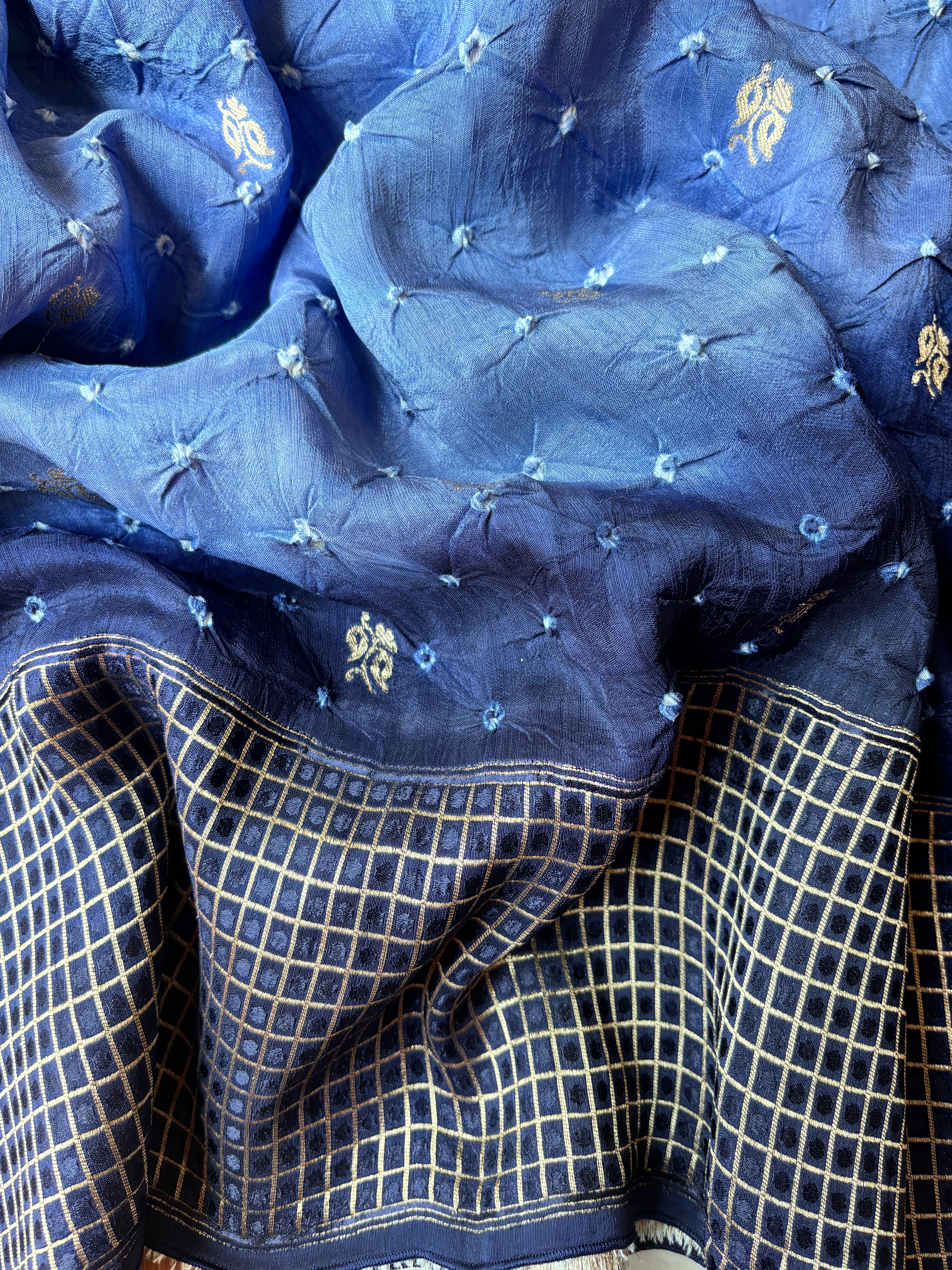 Indigo Blue Bandhini Saree