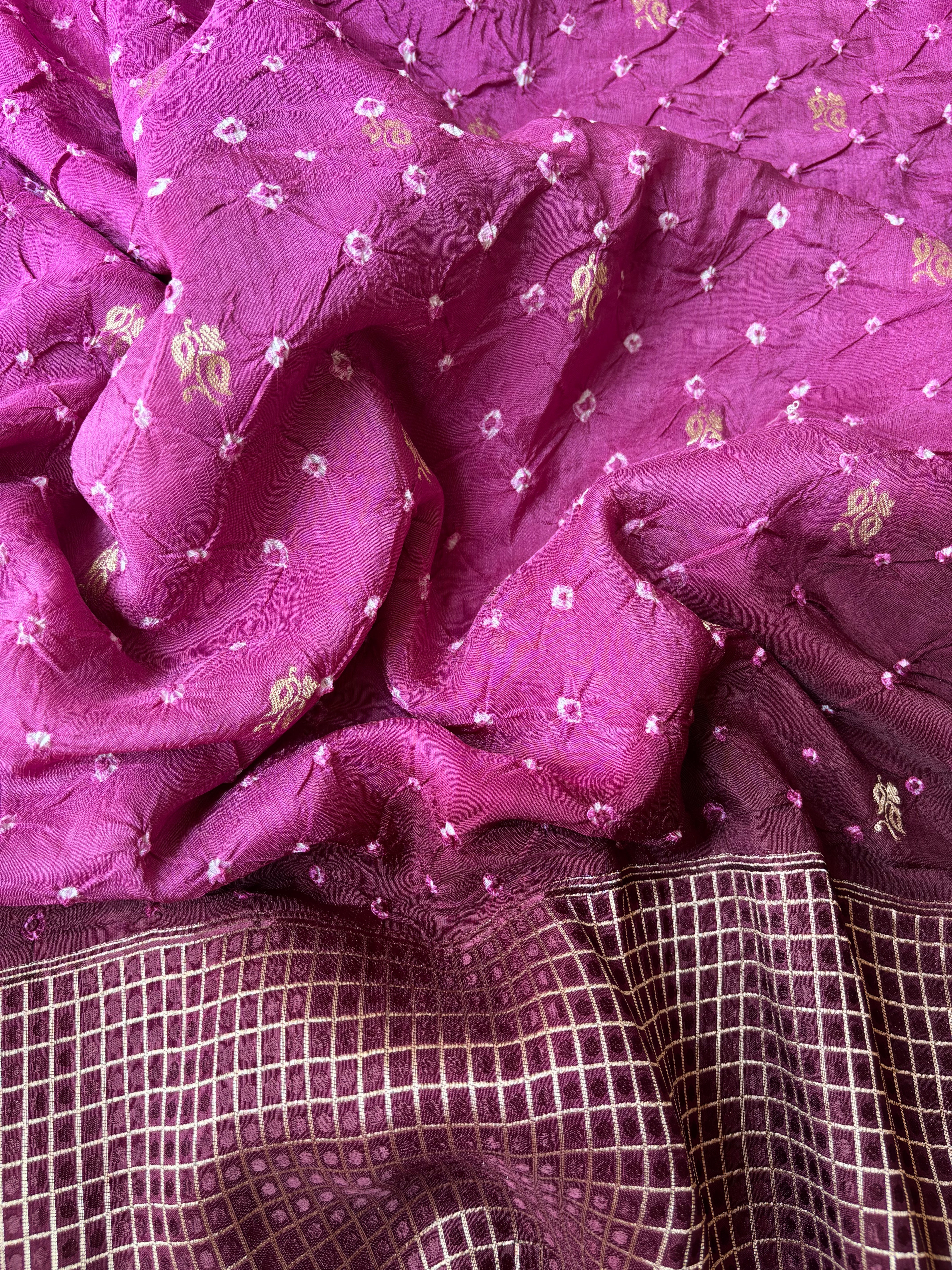 Magenta Bandhini Saree