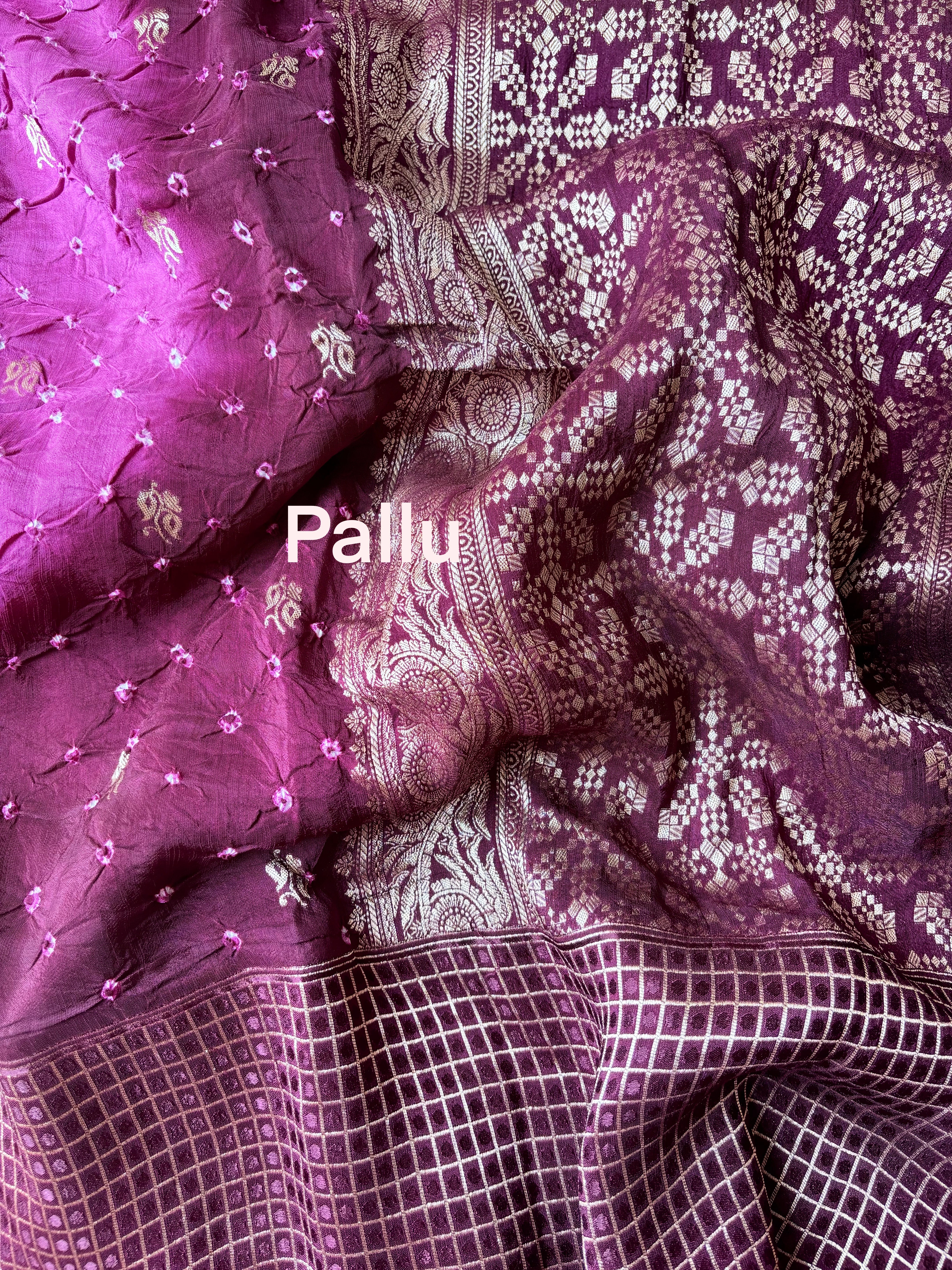 Magenta Bandhini Saree