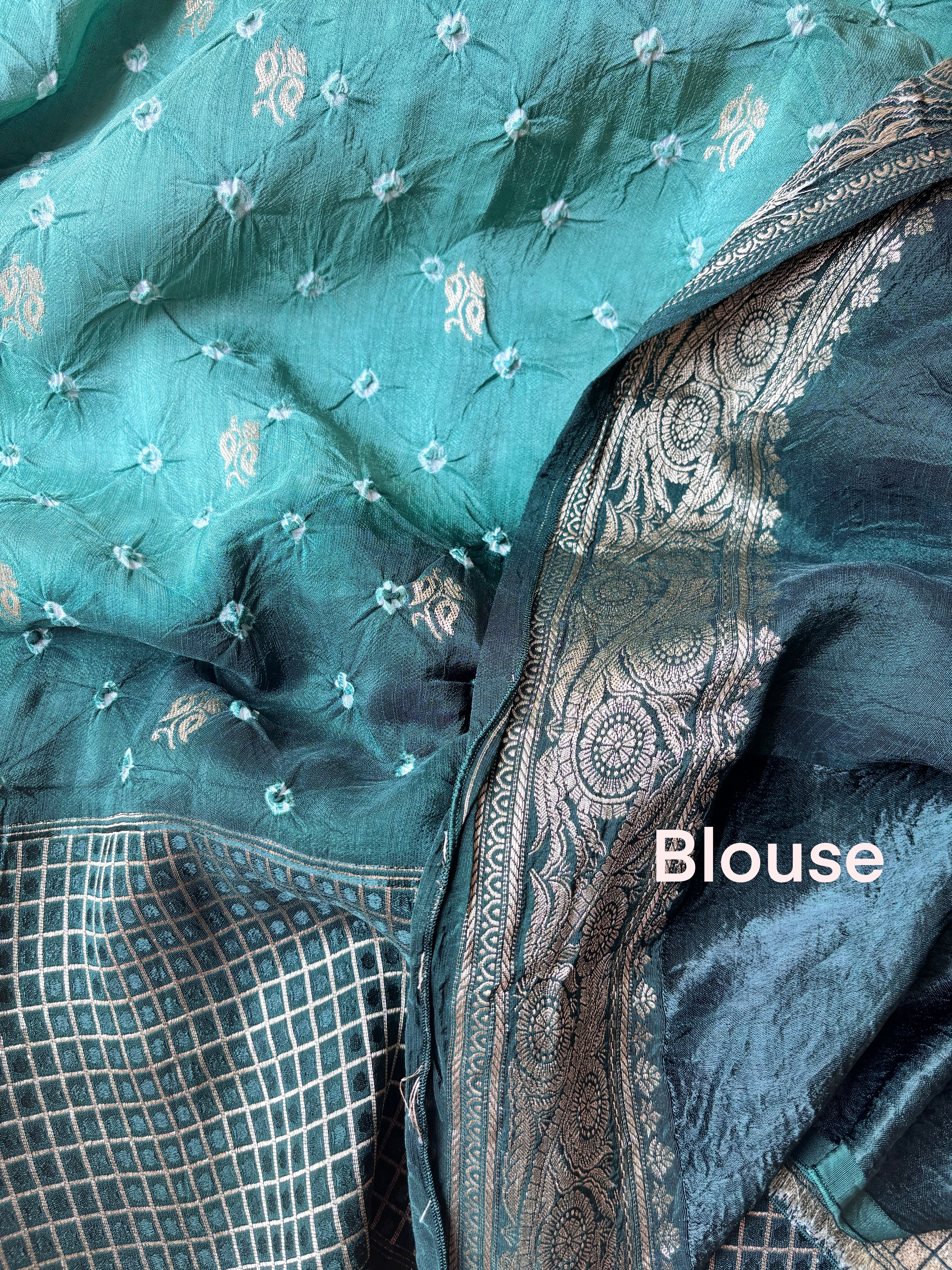 Green Bandhini Saree