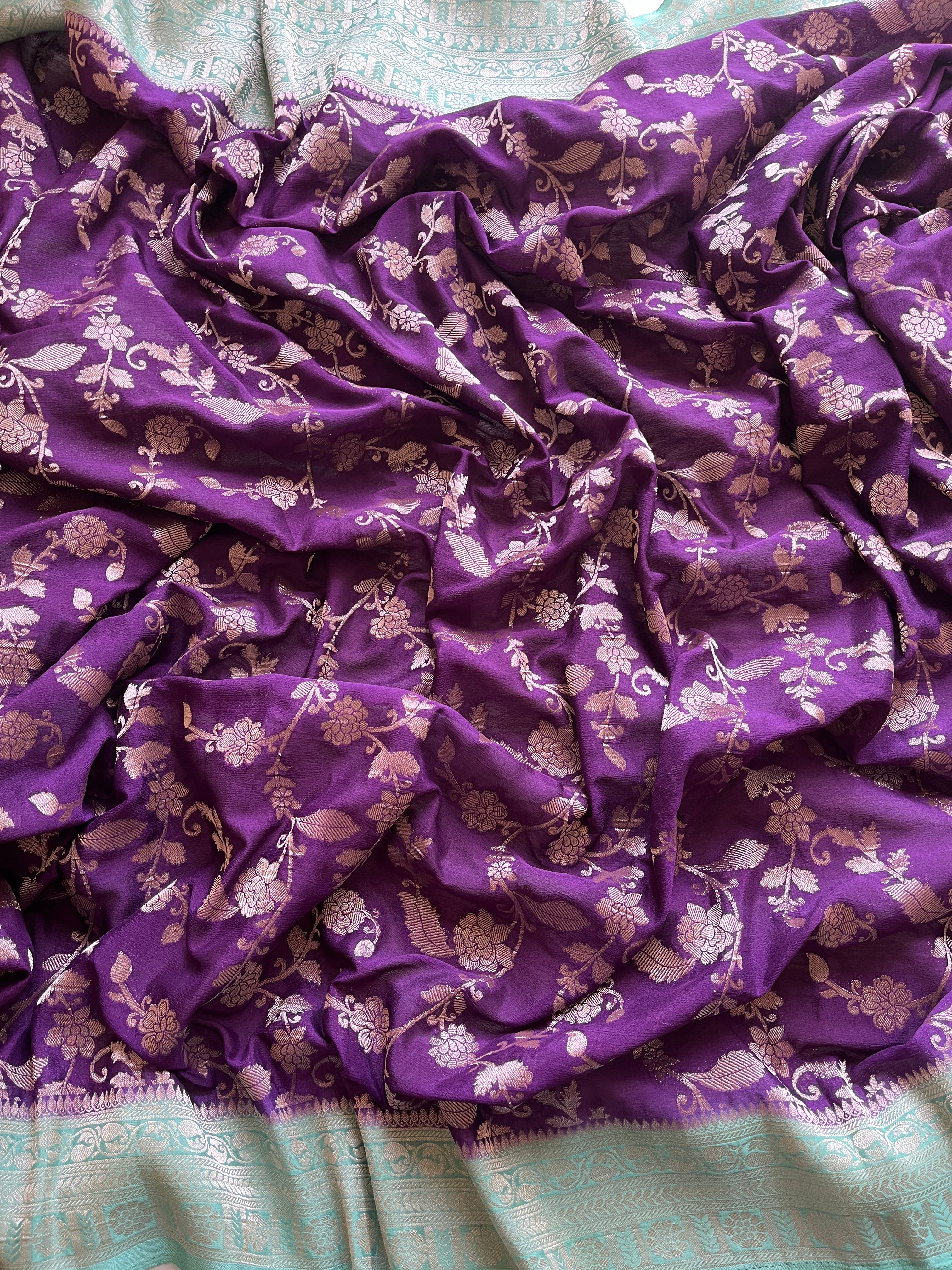 Purple Georgette Banarasi Saree