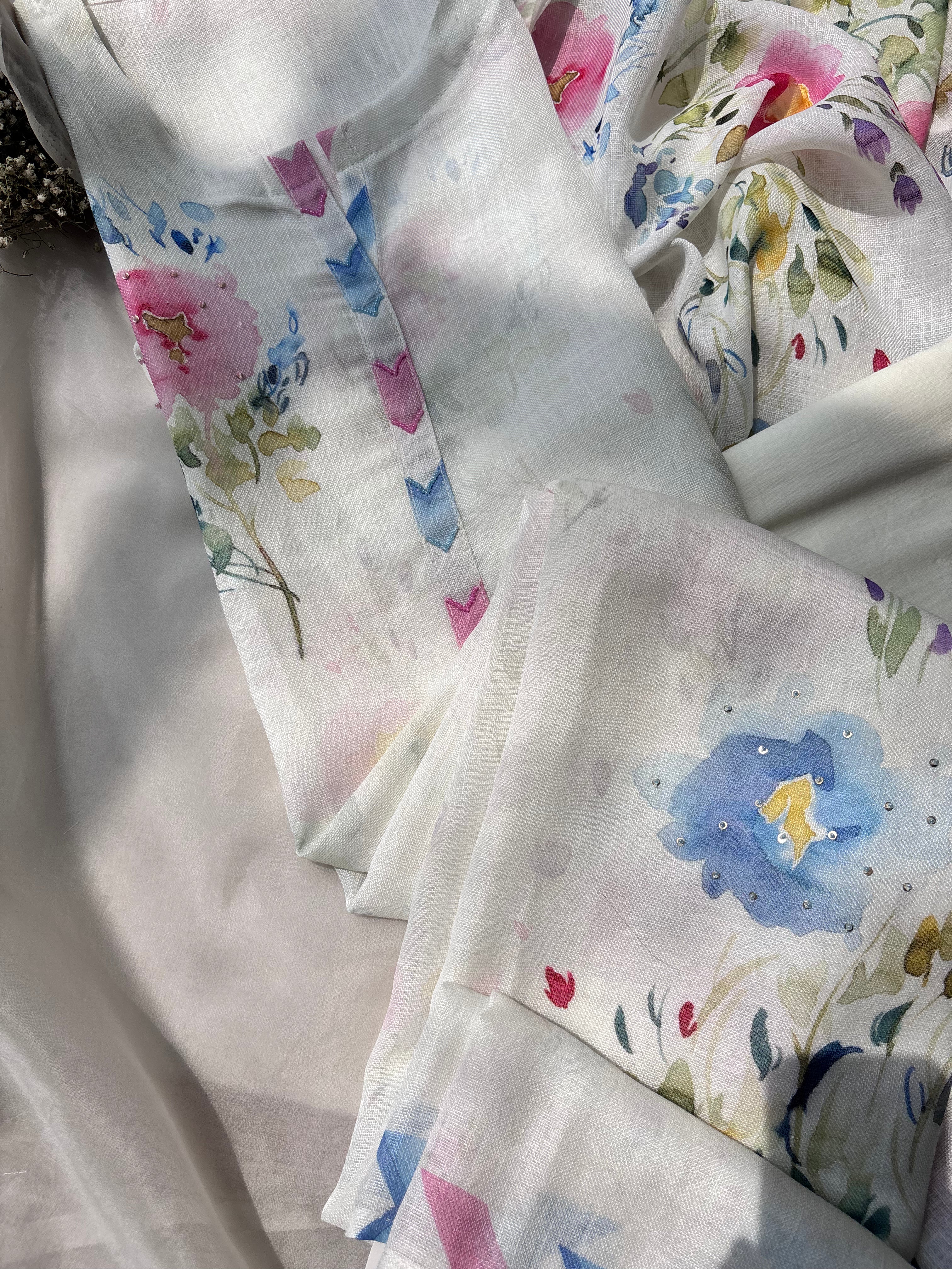 Floral linen cotton salwar suit