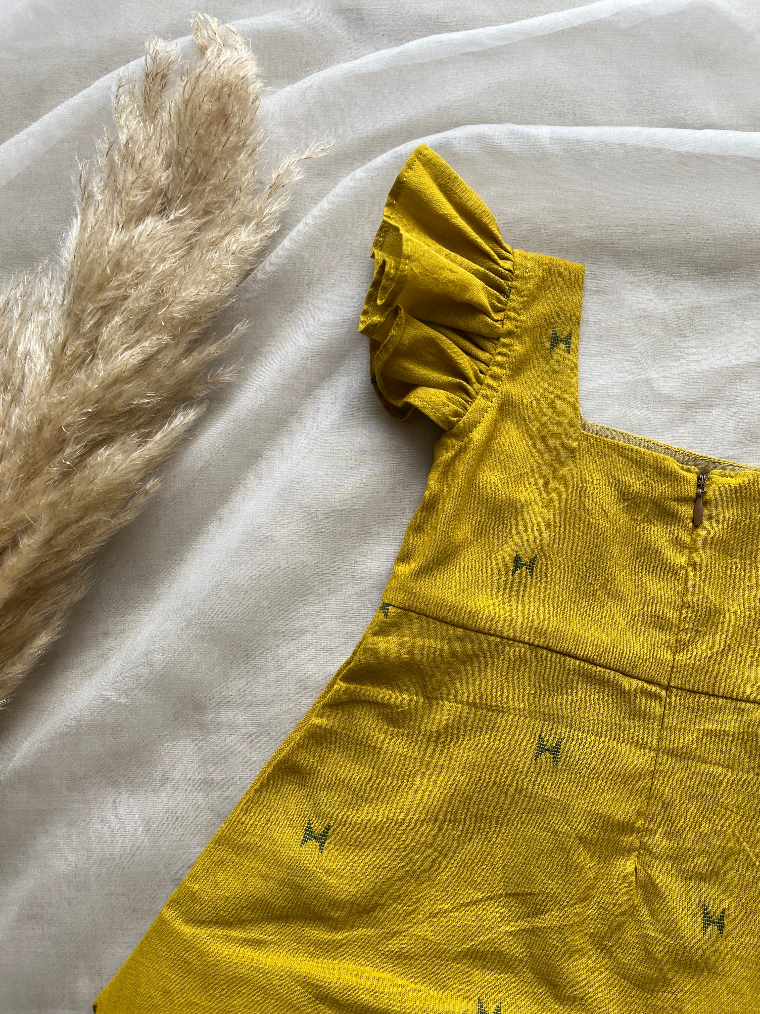 Mustard Yellow Scallop Frock