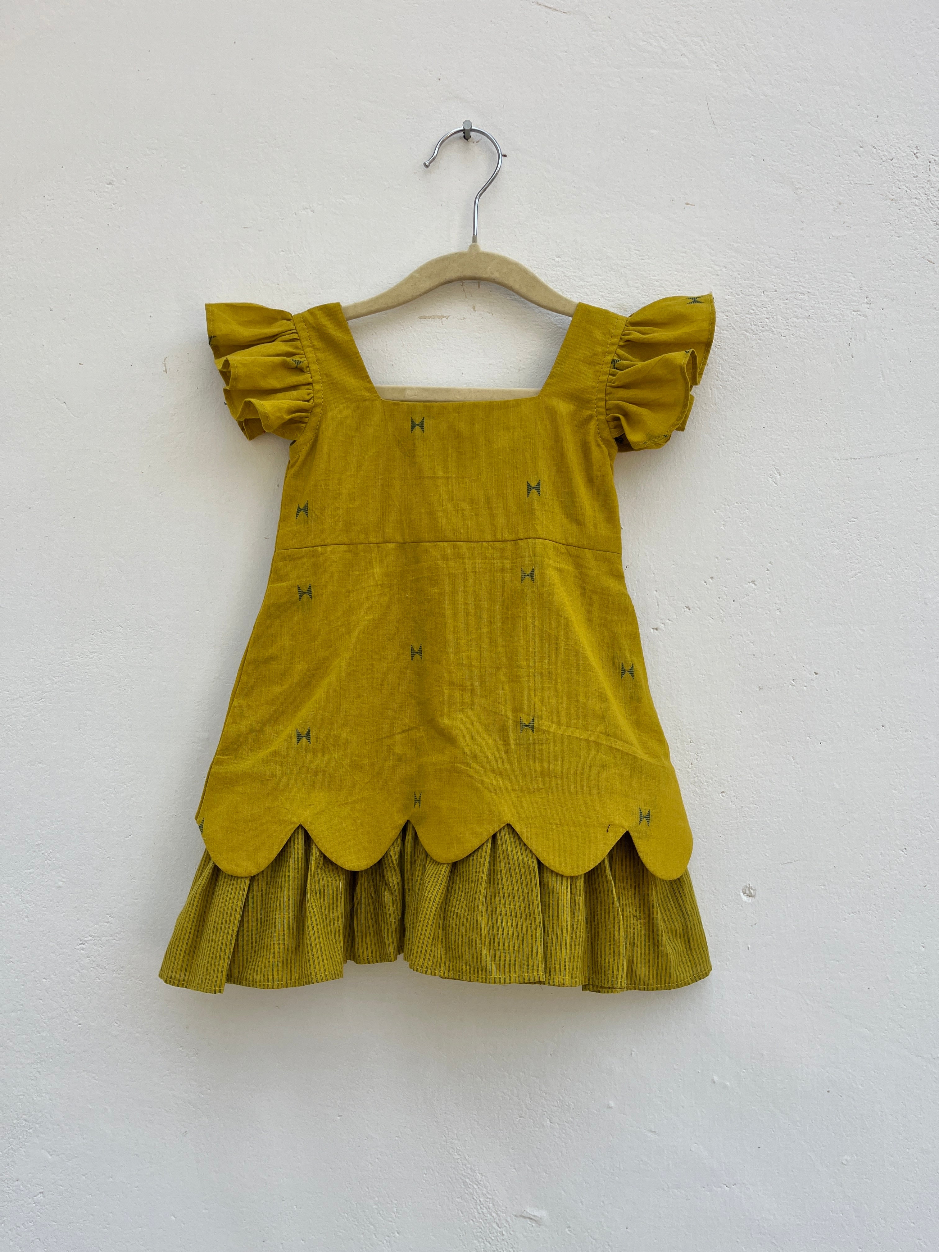 Mustard Yellow Scallop Frock