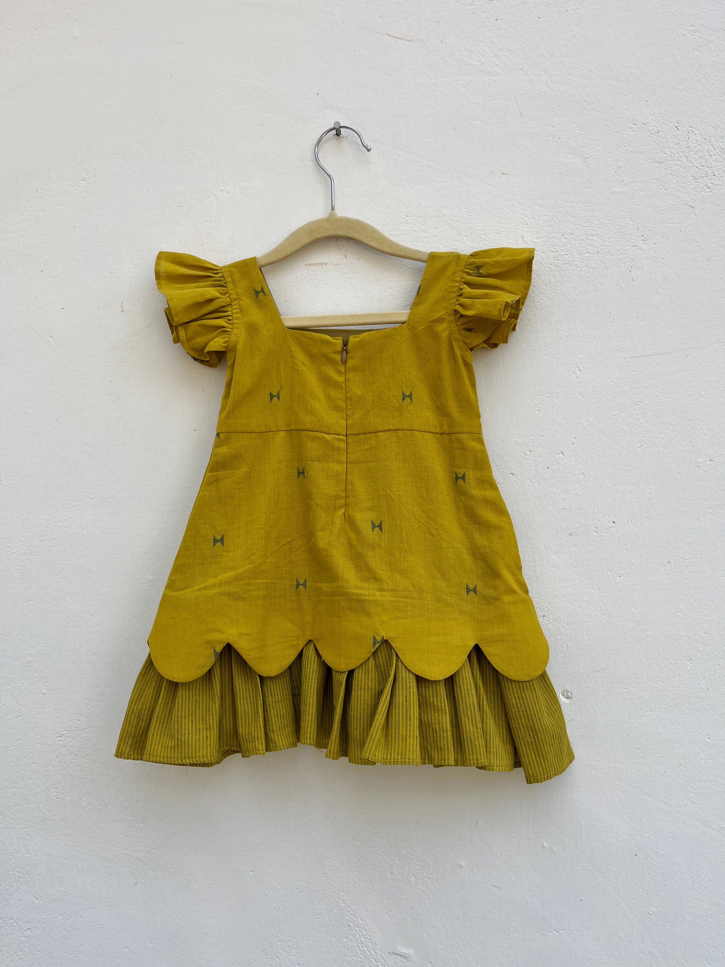 Mustard Yellow Scallop Frock