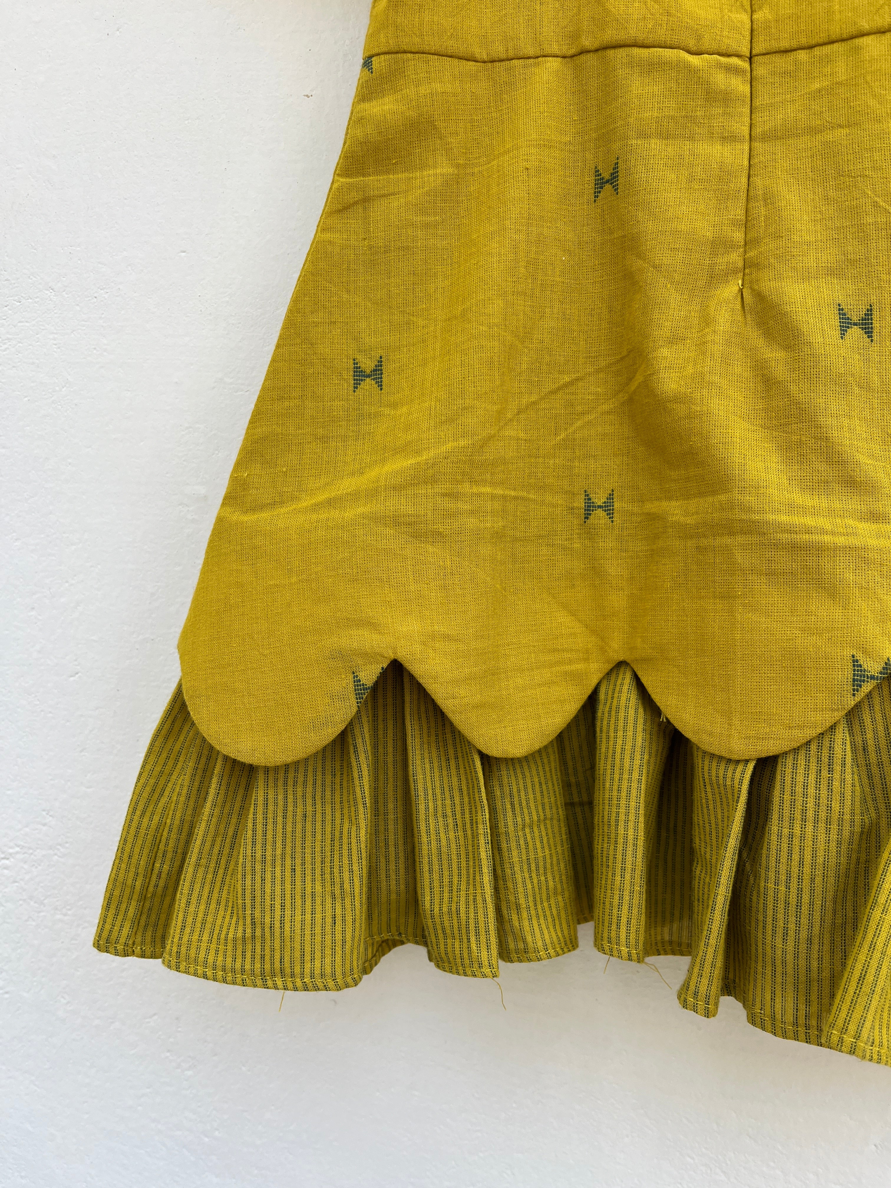 Mustard Yellow Scallop Frock