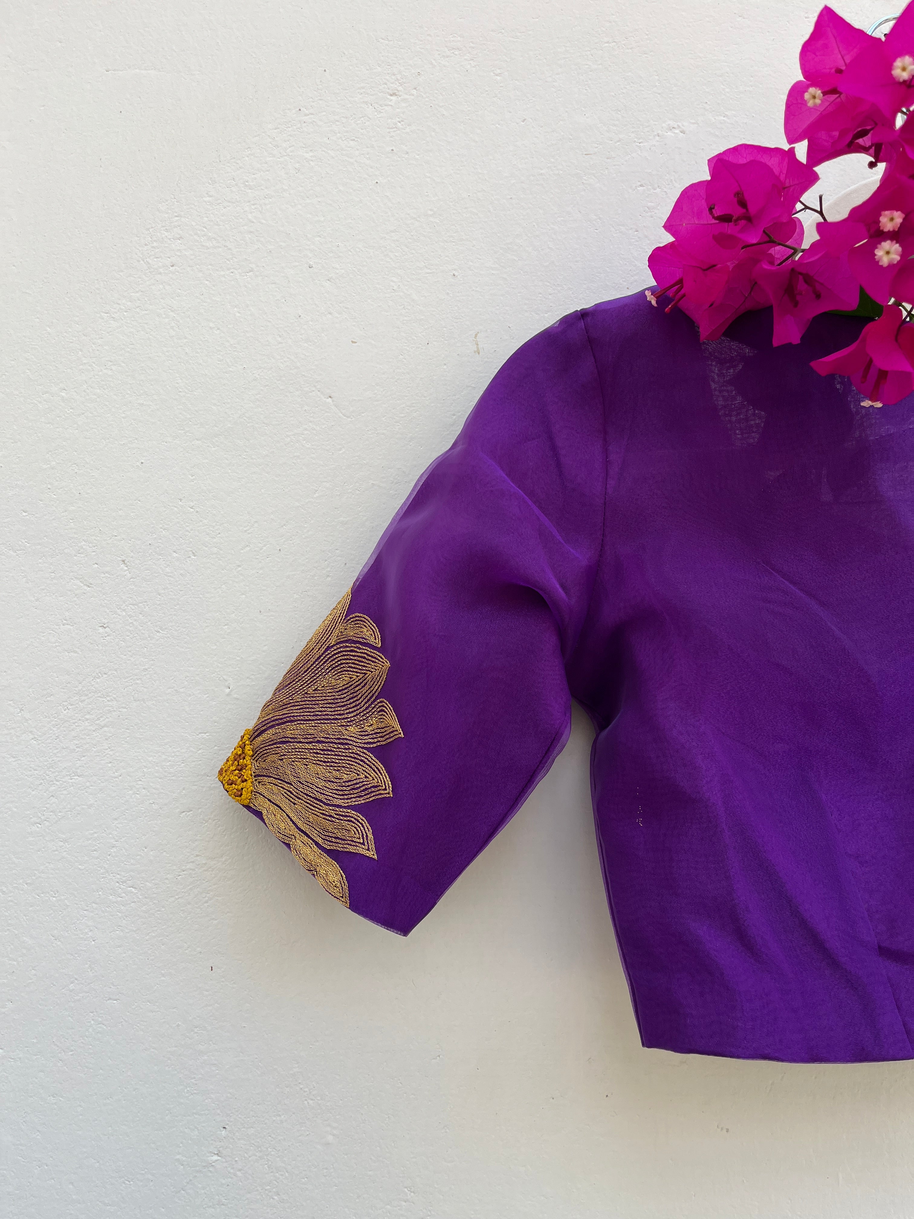 Purple sunflower readymade blouse