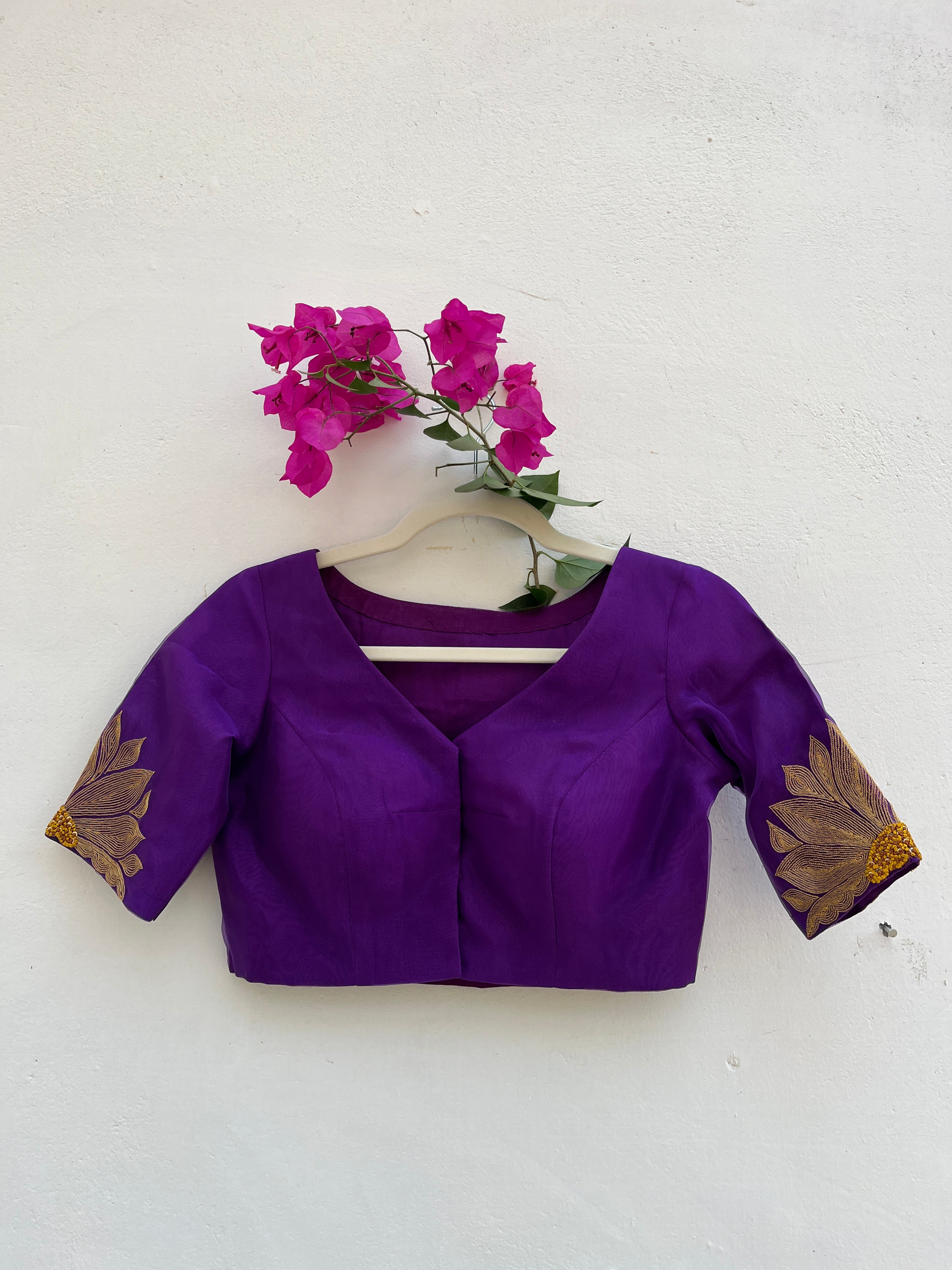 Purple sunflower readymade blouse