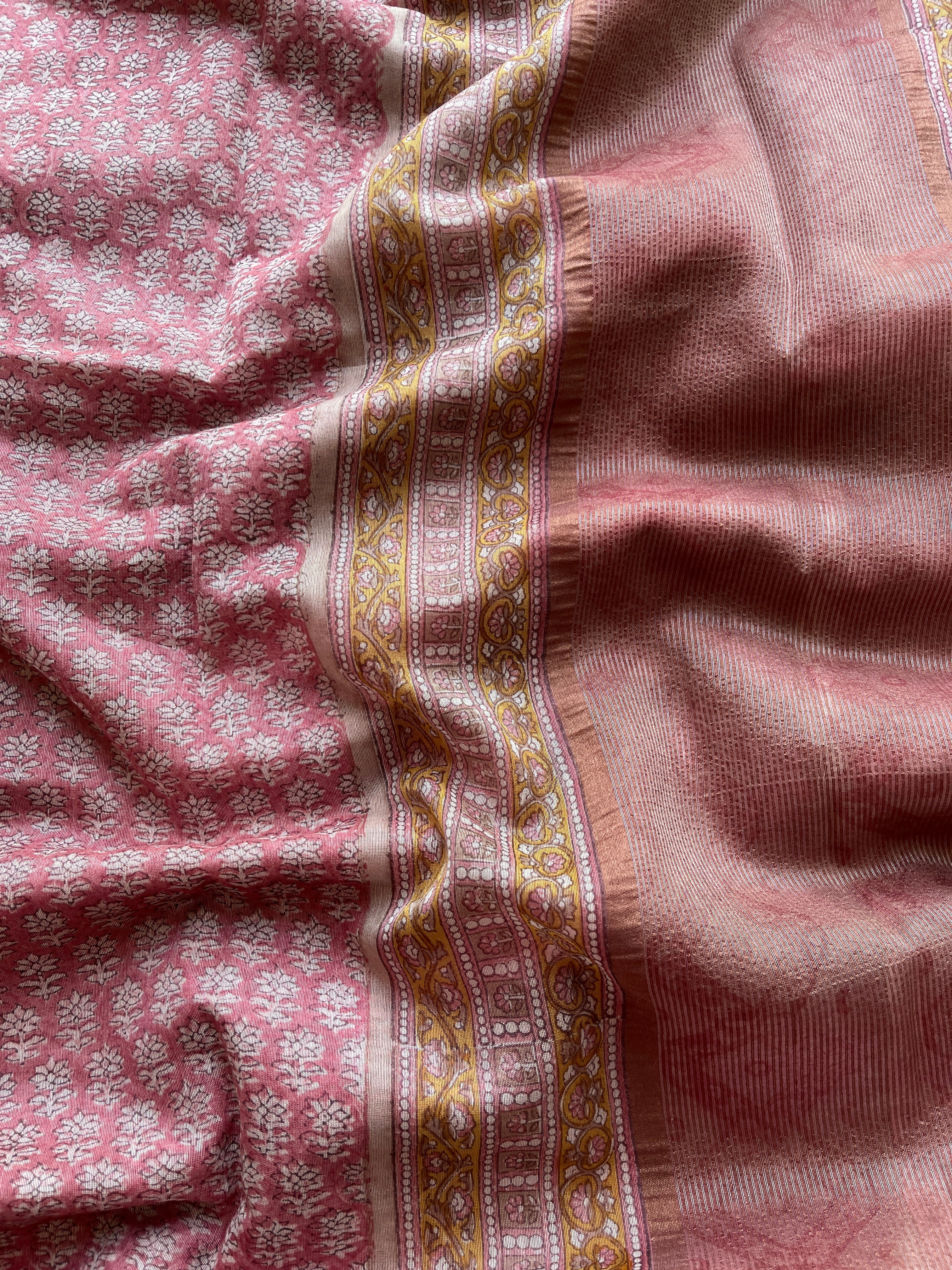 Pink Chanderi saree