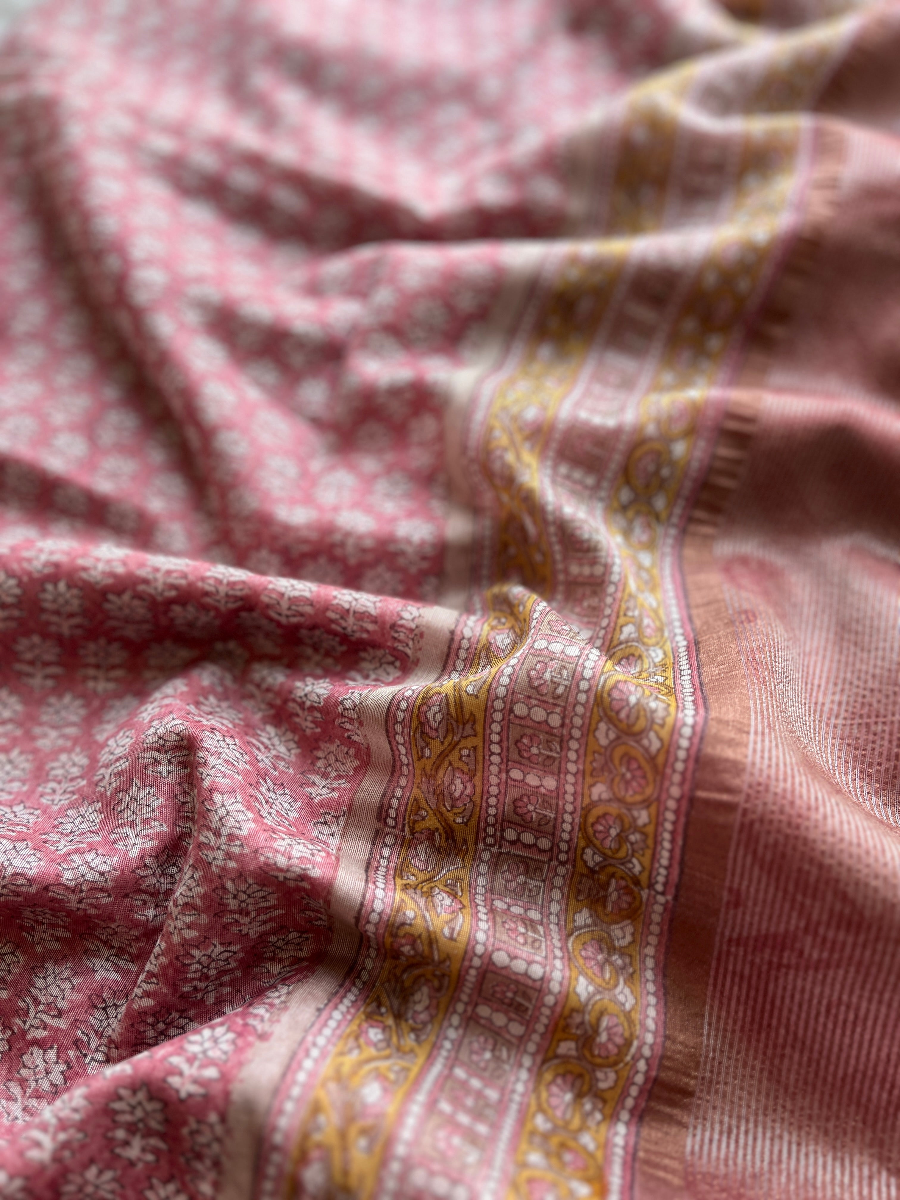 Pink Chanderi saree