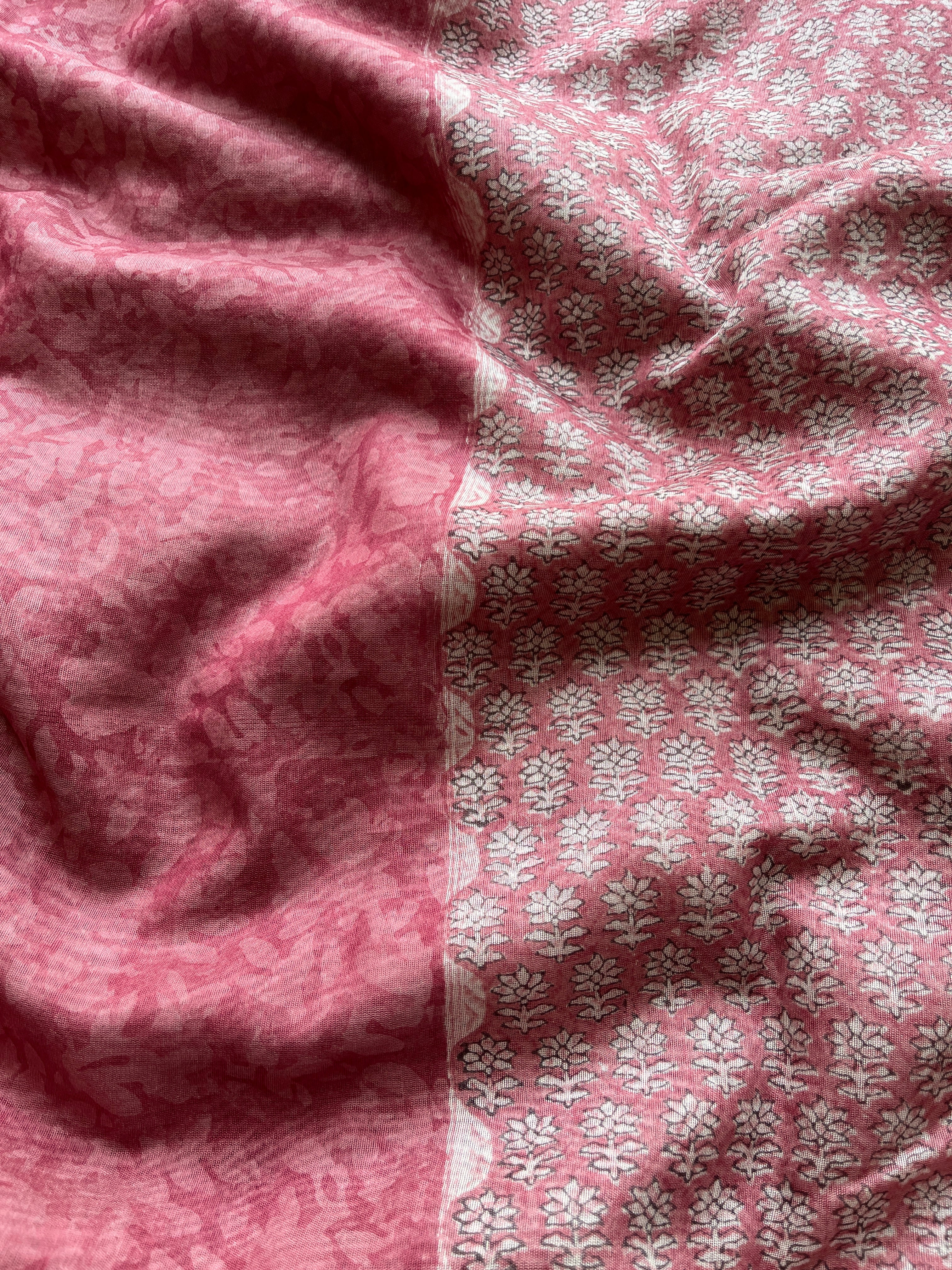 Pink Chanderi saree