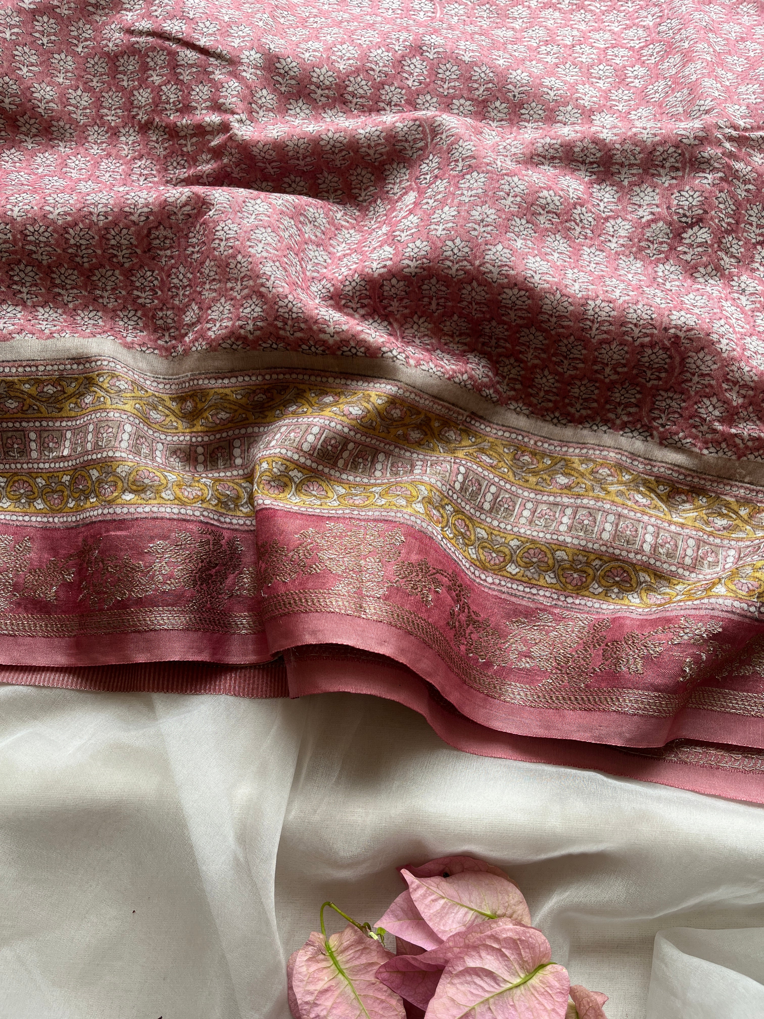 Pink Chanderi saree