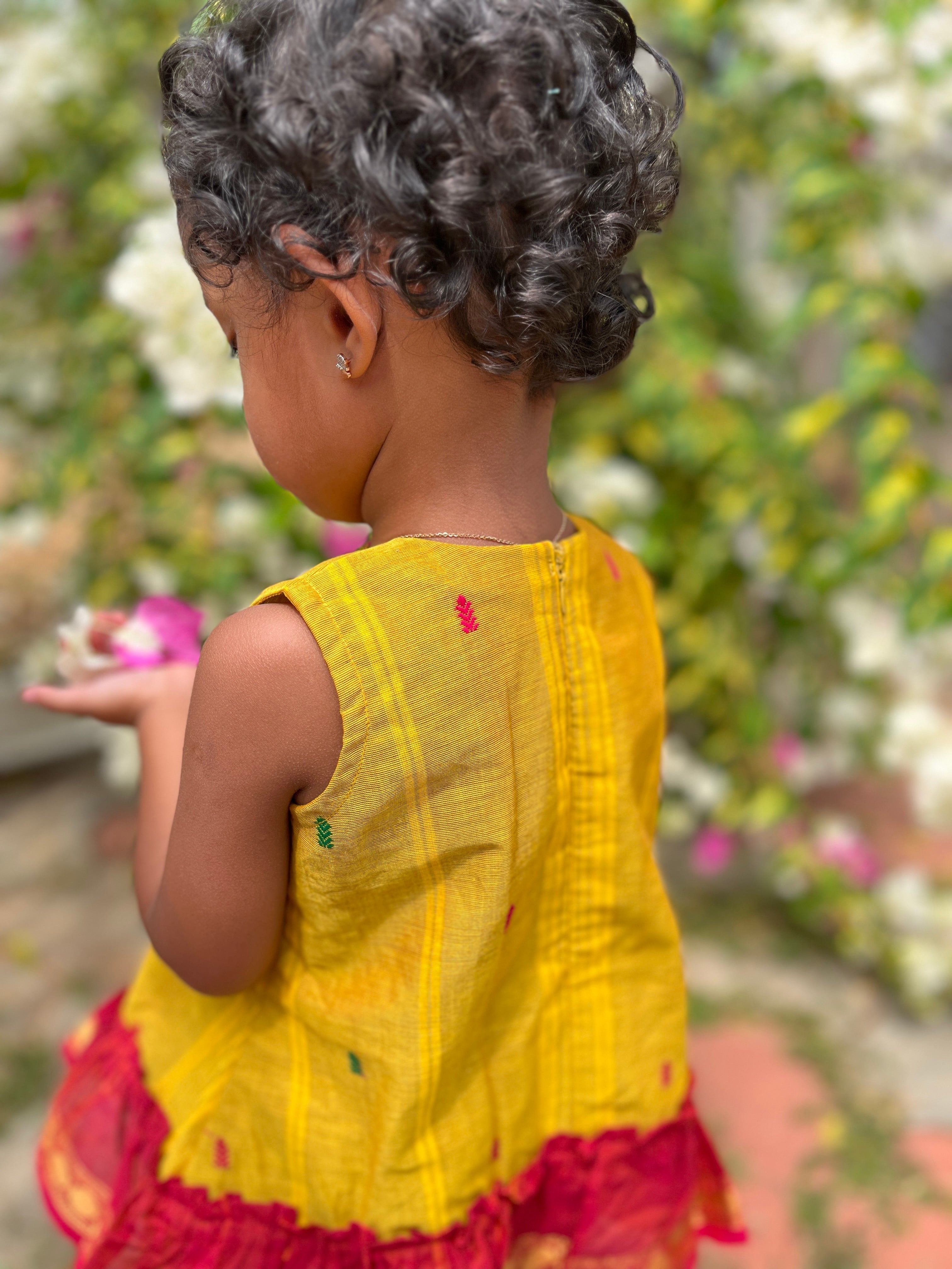 Yellow flared kurta & bottom