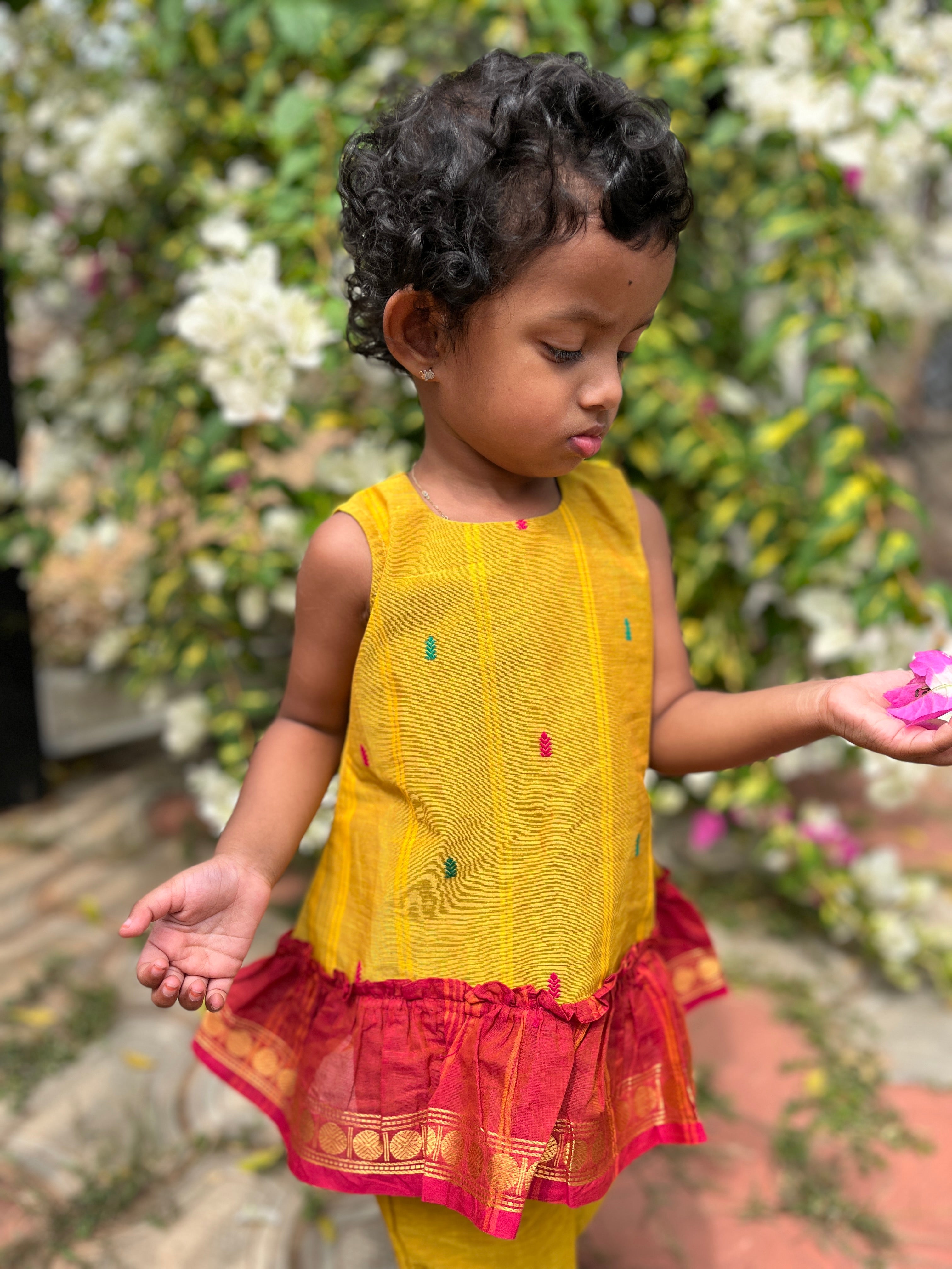 Yellow flared kurta & bottom