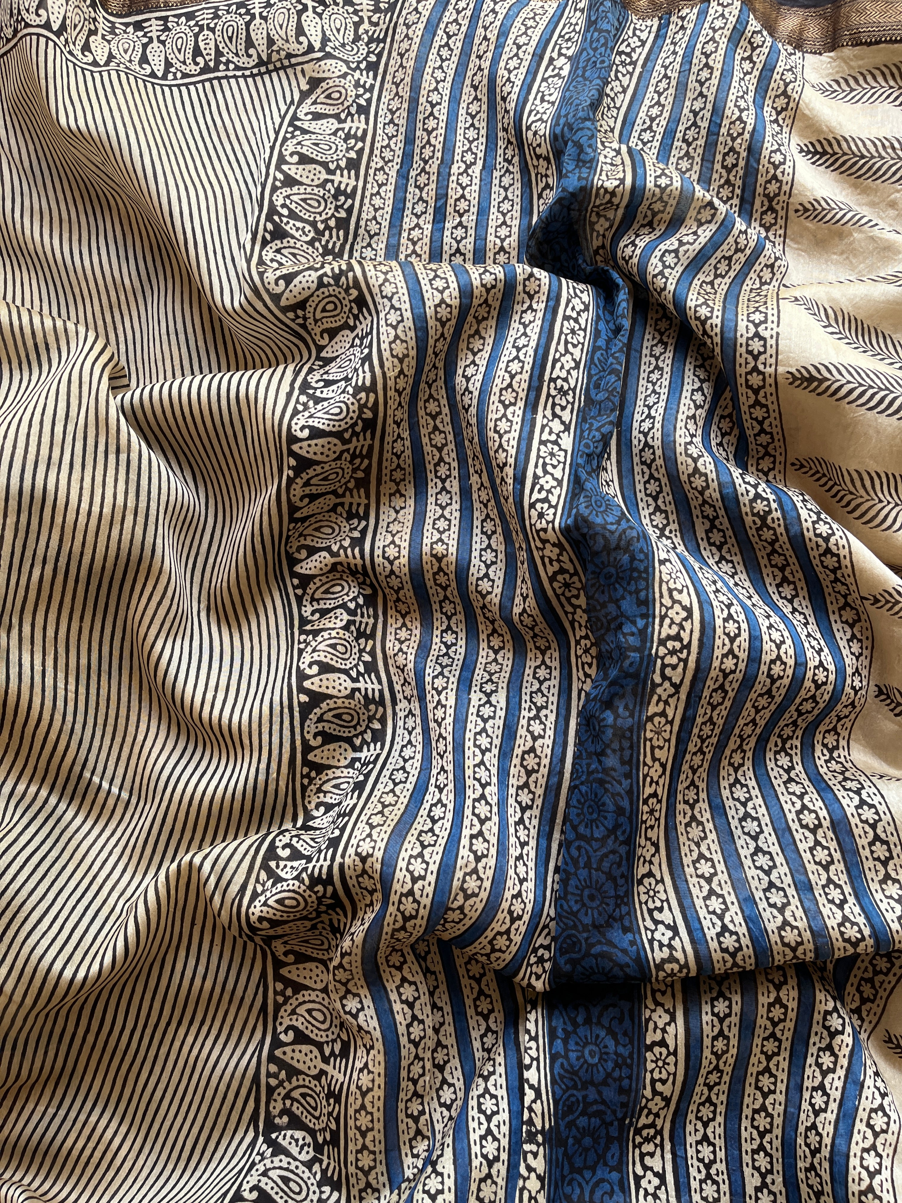 Blue Maheshwari Silk saree