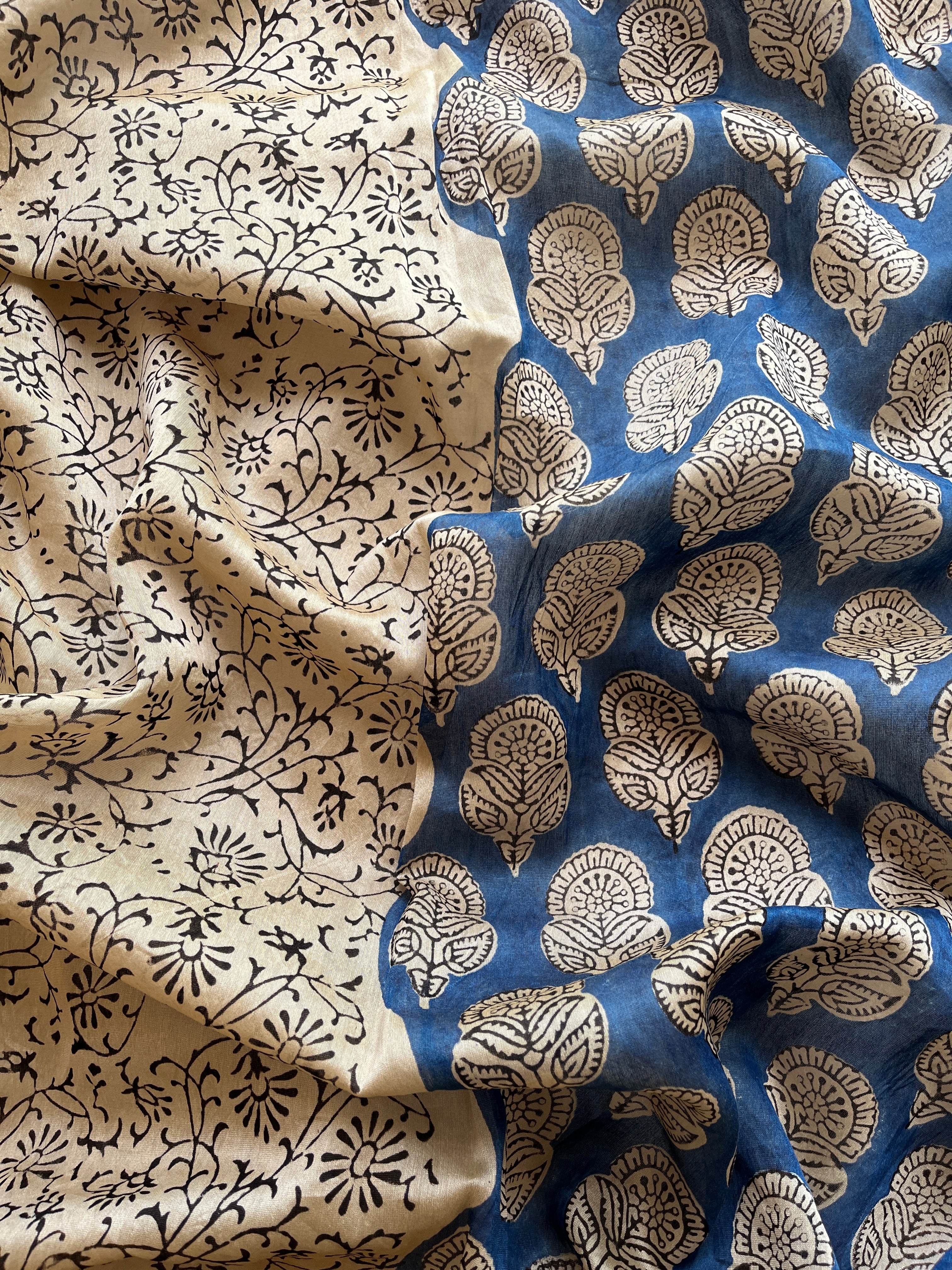 Blue Maheshwari Silk saree