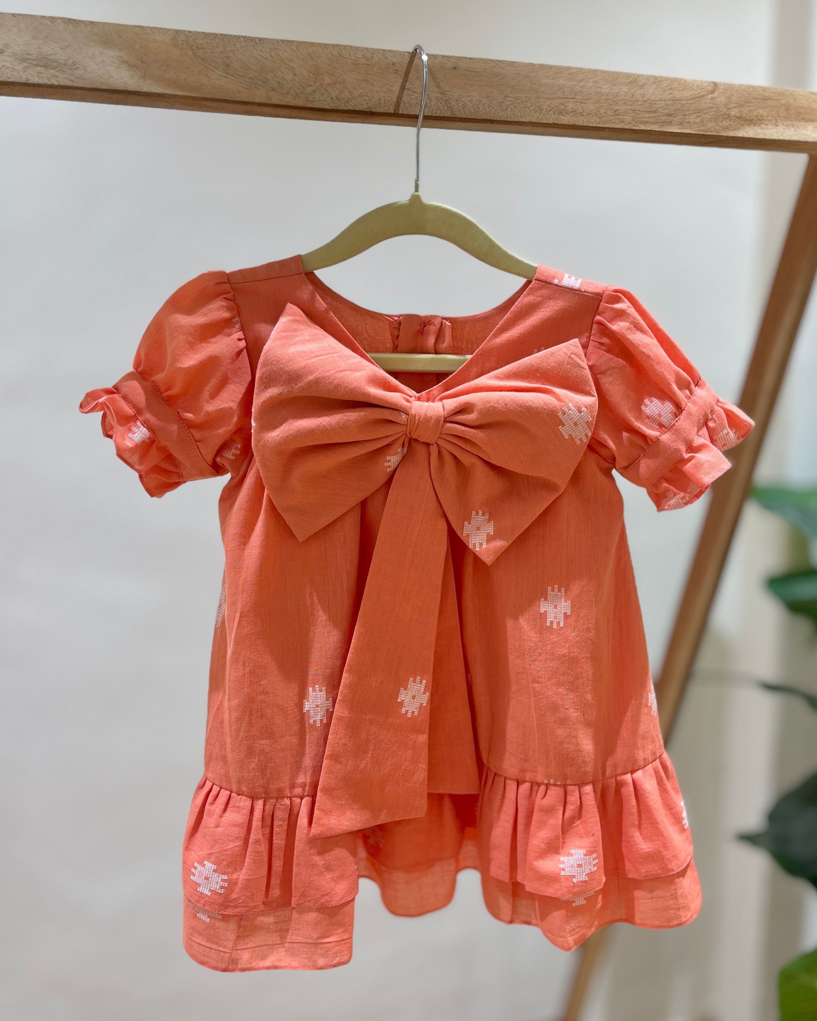 Orange bow frock